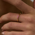 14 Ayar Altın Pembe Safir Taşlı Minimal Yüzük RG067 | altın | Ronaff Pırlanta | Tektaş Yüzük, Pırlanta Yüzük, Kolye, Küpe