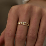 14 Ayar Altın Zincir Formlu Pırlantalı Yüzük RG068 | altın | Ronaff Pırlanta | Tektaş Yüzük, Pırlanta Yüzük, Kolye, Küpe