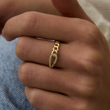 14 Ayar Altın Zincir Formlu Pırlantalı Yüzük RG068 | altın | Ronaff Pırlanta | Tektaş Yüzük, Pırlanta Yüzük, Kolye, Küpe