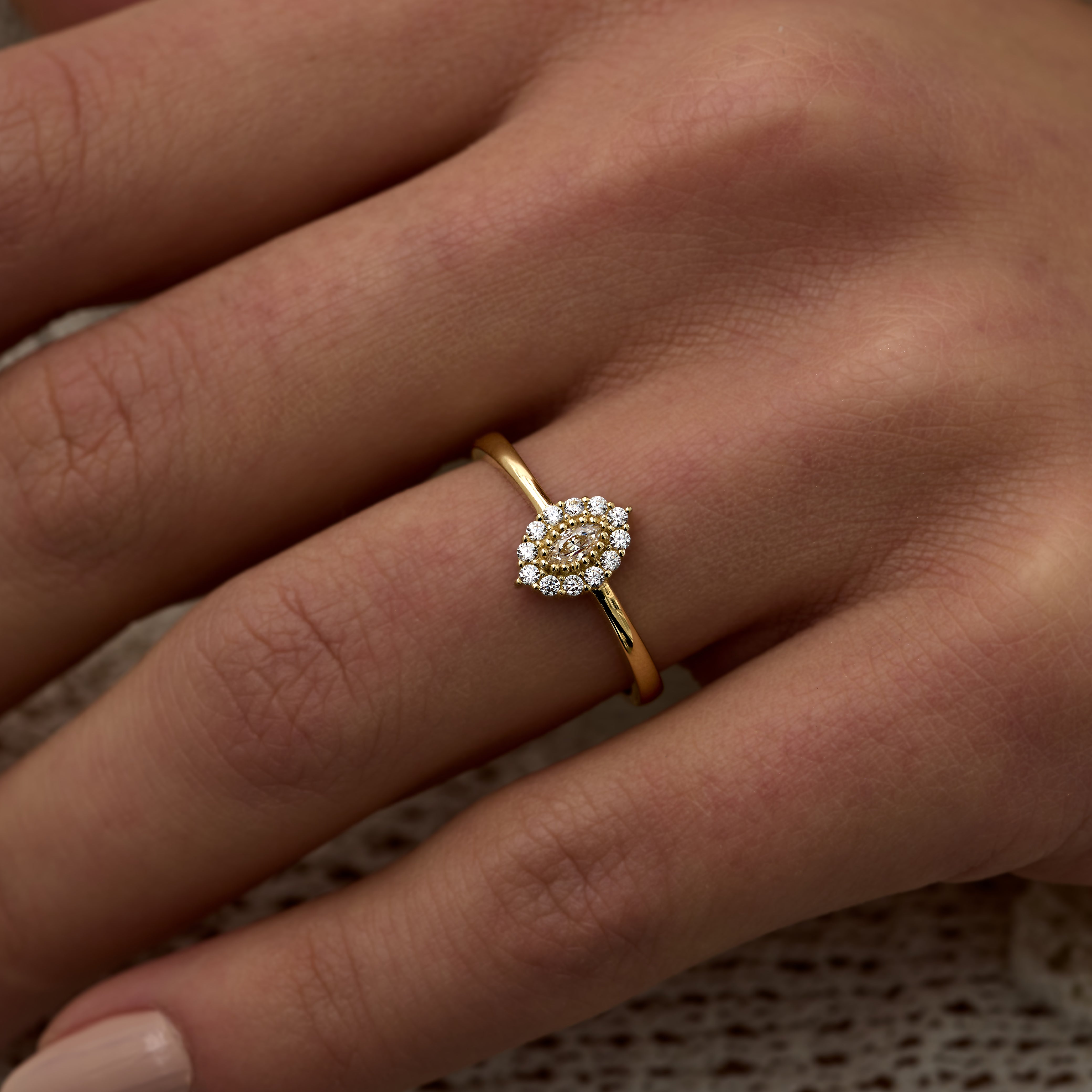 14 Ayar Altın Markiz Kesim Quartz Pırlanta Yüzük RG071 | altın | Ronaff Pırlanta | Tektaş Yüzük, Pırlanta Yüzük, Kolye, Küpe