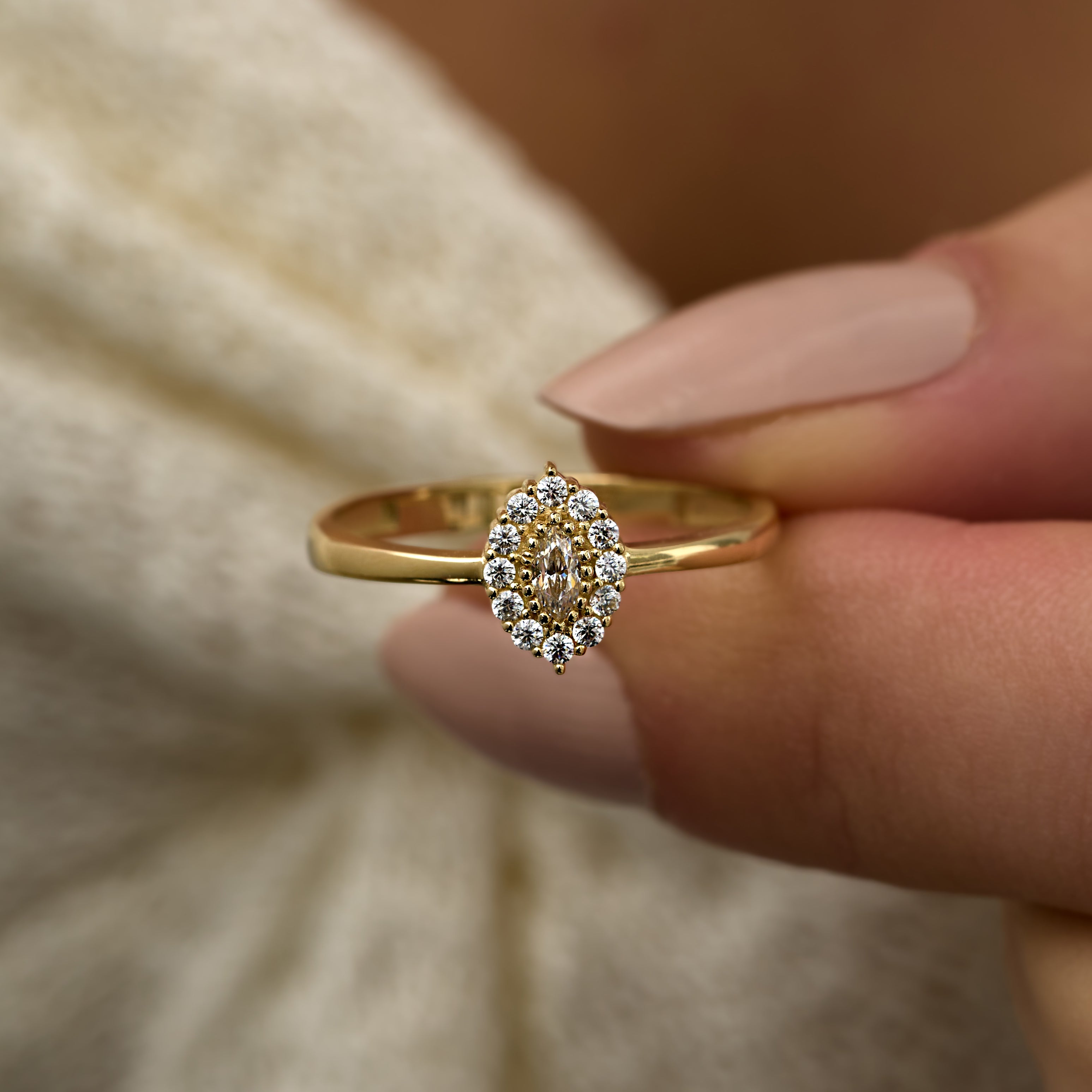 14 Ayar Altın Markiz Kesim Quartz Pırlanta Yüzük RG071 | altın | Ronaff Pırlanta | Tektaş Yüzük, Pırlanta Yüzük, Kolye, Küpe