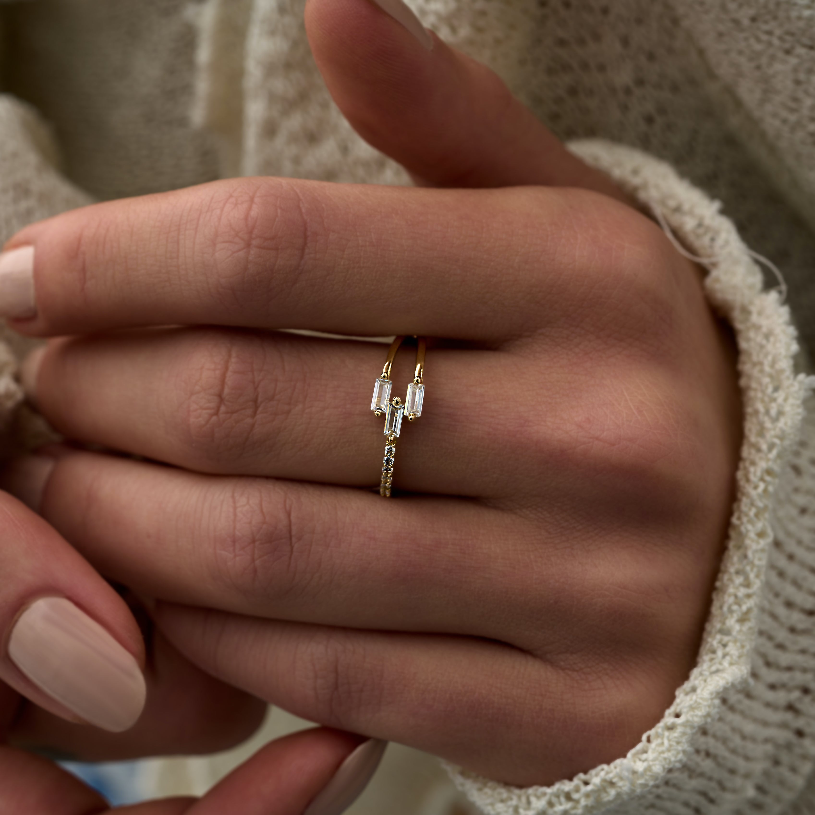 14 Ayar Altın Baget Şeritli Pırlanta Yüzük RG073 | altın | Ronaff Pırlanta | Tektaş Yüzük, Pırlanta Yüzük, Kolye, Küpe