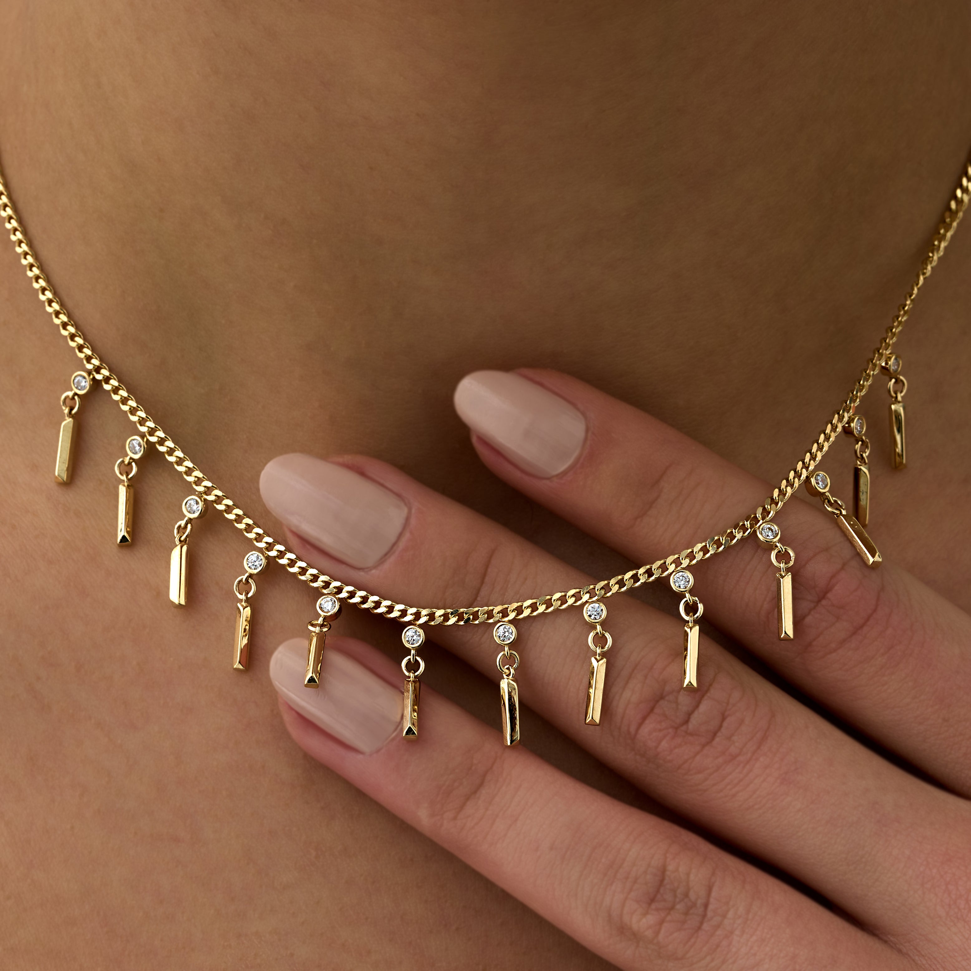 14 Ayar Altın Sallantılı Dikdörtgen Pırlanta Kolye RG080 | altın | Ronaff Pırlanta | Tektaş Yüzük, Pırlanta Yüzük, Kolye, Küpe