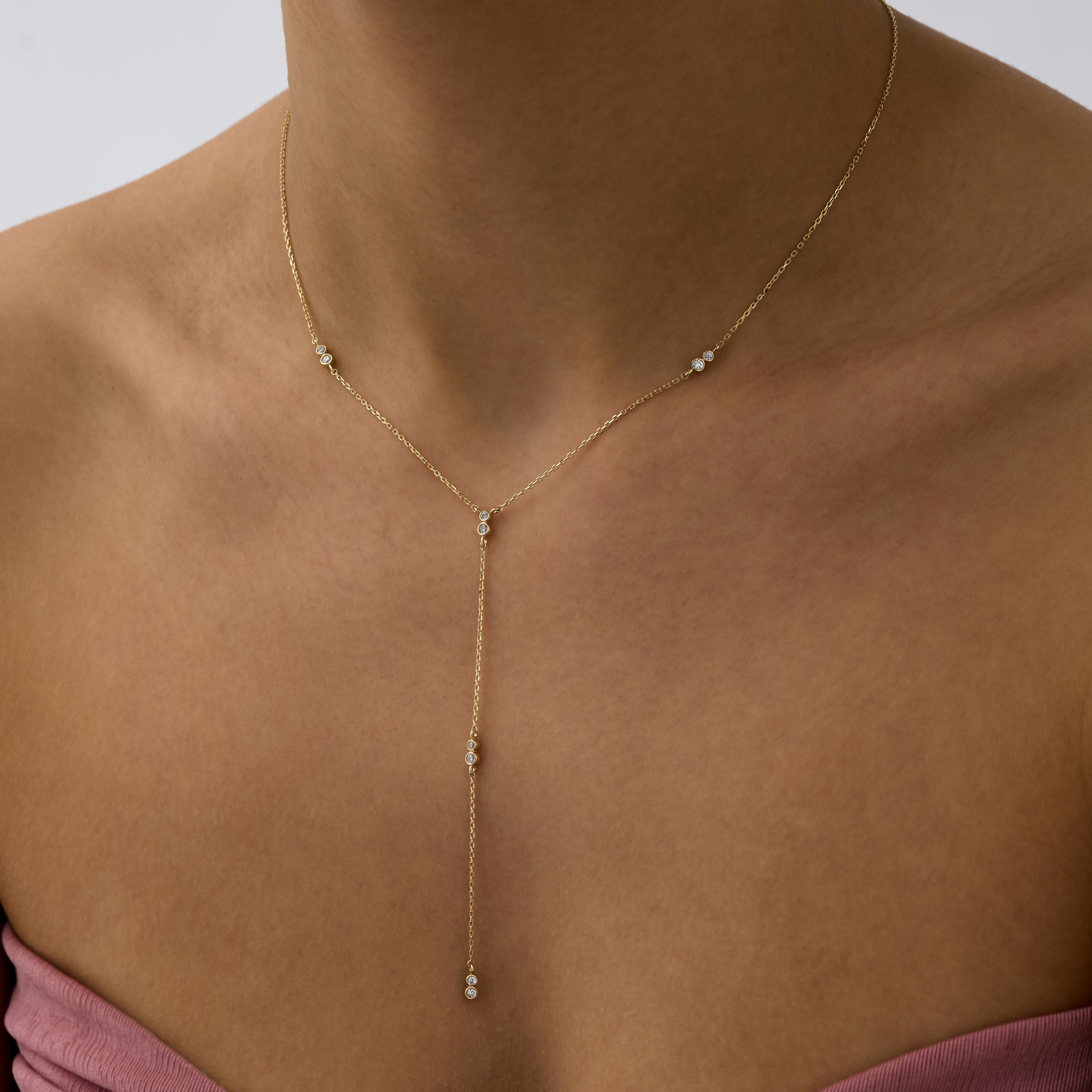 14 Ayar Altın Şelale Zincir Detaylı Pırlanta Kolye RG078 | altın | Ronaff Pırlanta | Tektaş Yüzük, Pırlanta Yüzük, Kolye, Küpe