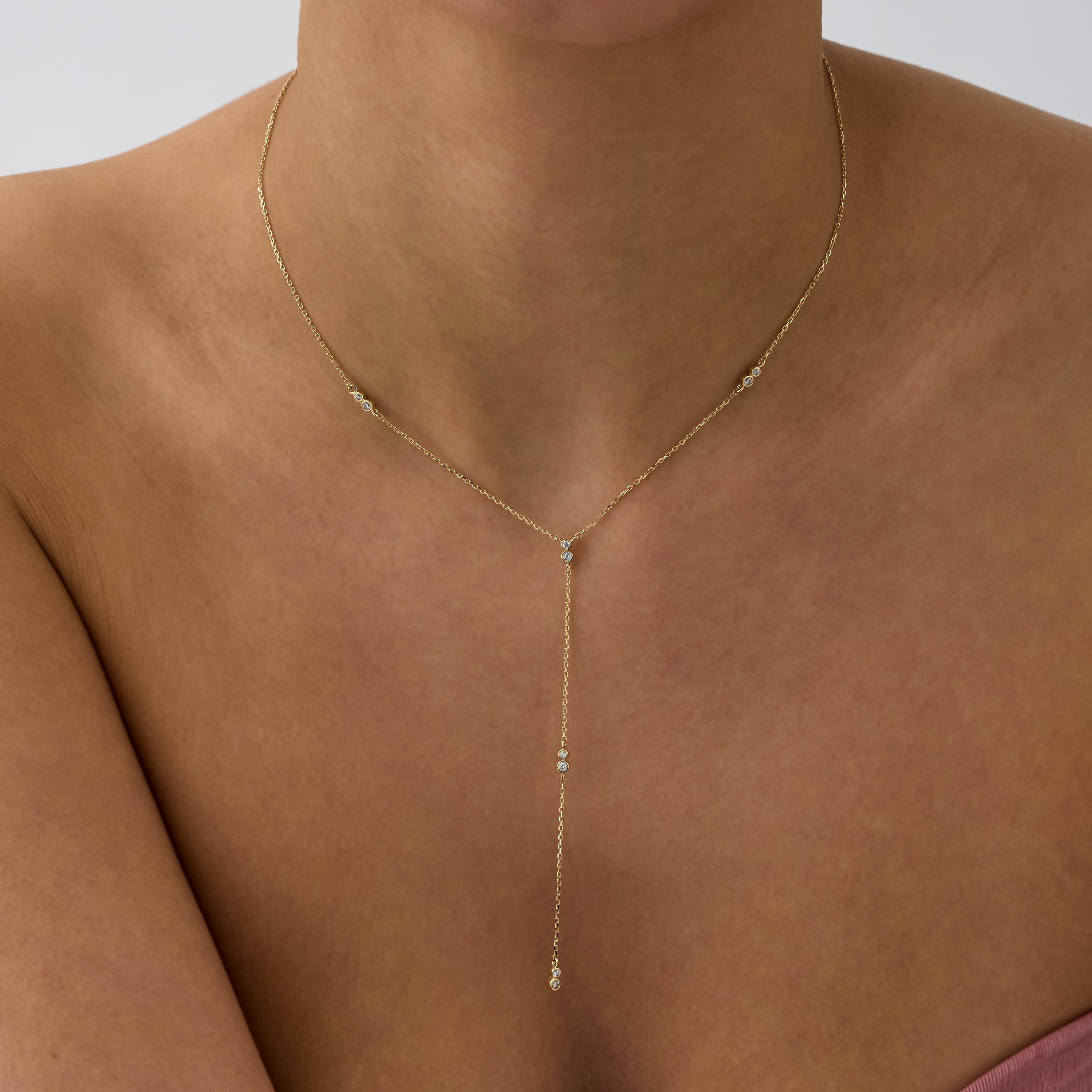 14 Ayar Altın Şelale Zincir Detaylı Pırlanta Kolye RG078 | altın | Ronaff Pırlanta | Tektaş Yüzük, Pırlanta Yüzük, Kolye, Küpe