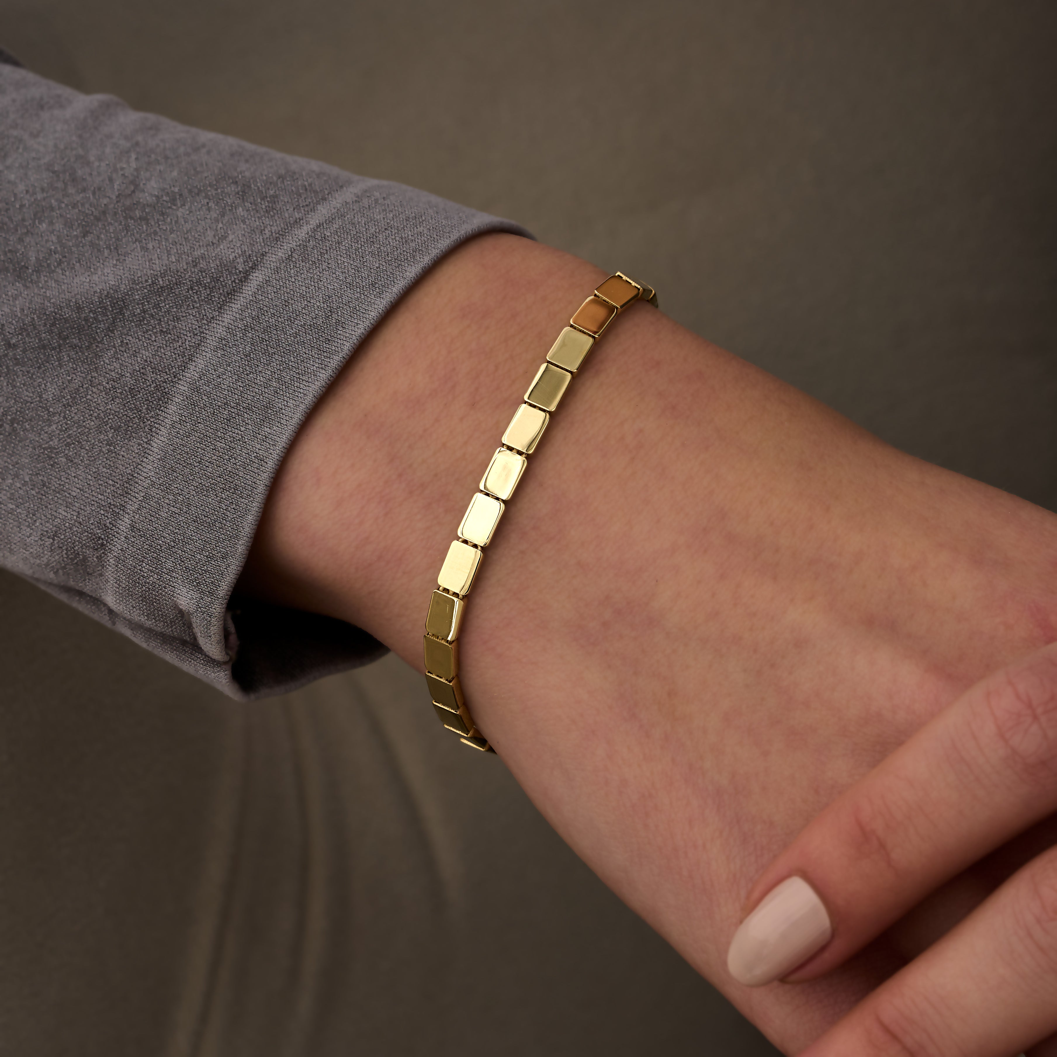 14 Ayar Altın Modern Plaka Bileklik RG083 | altın | Ronaff Pırlanta | Tektaş Yüzük, Pırlanta Yüzük, Kolye, Küpe