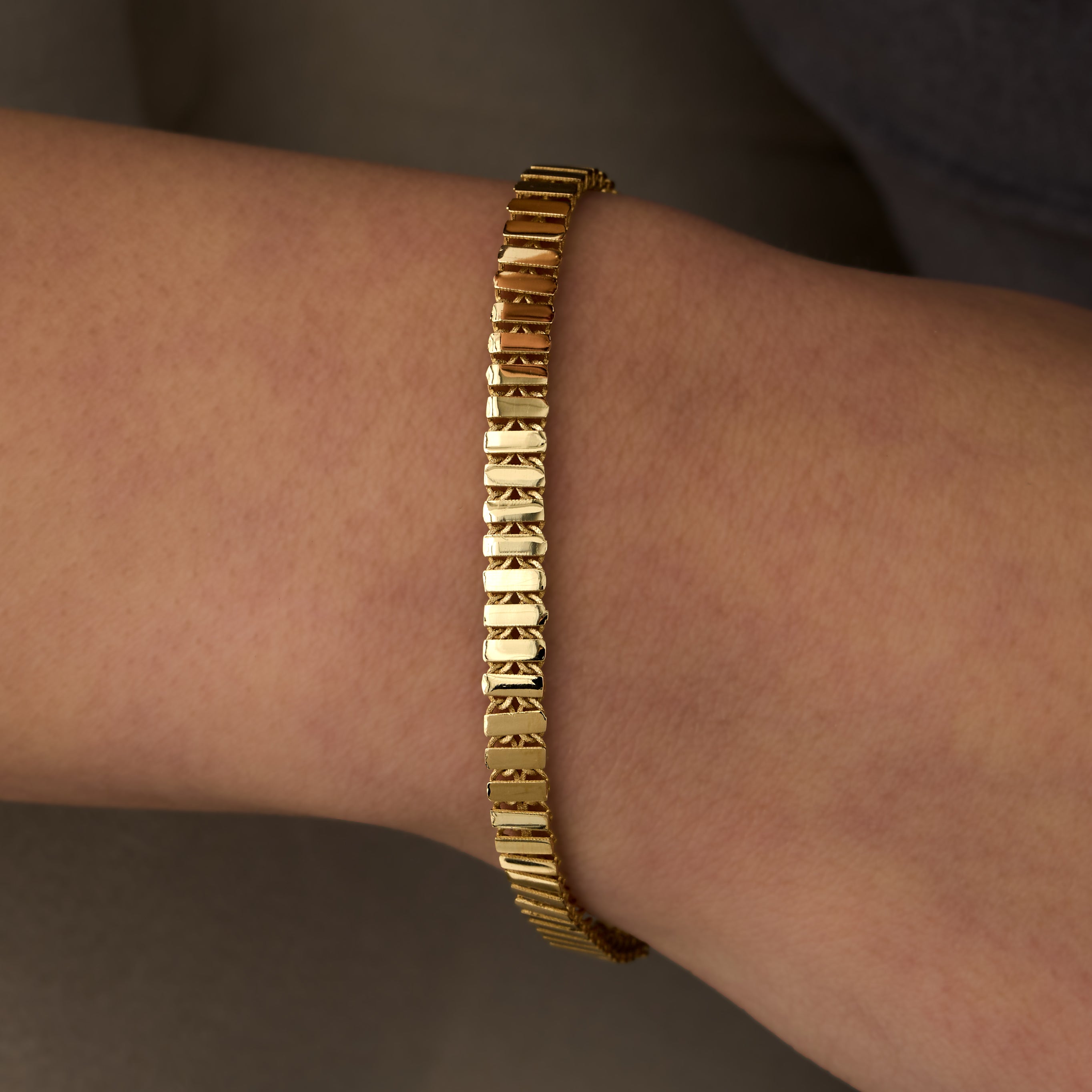 14 Ayar Altın Dikdörtgen Formlu Bileklik RG087 | altın | Ronaff Pırlanta | Tektaş Yüzük, Pırlanta Yüzük, Kolye, Küpe