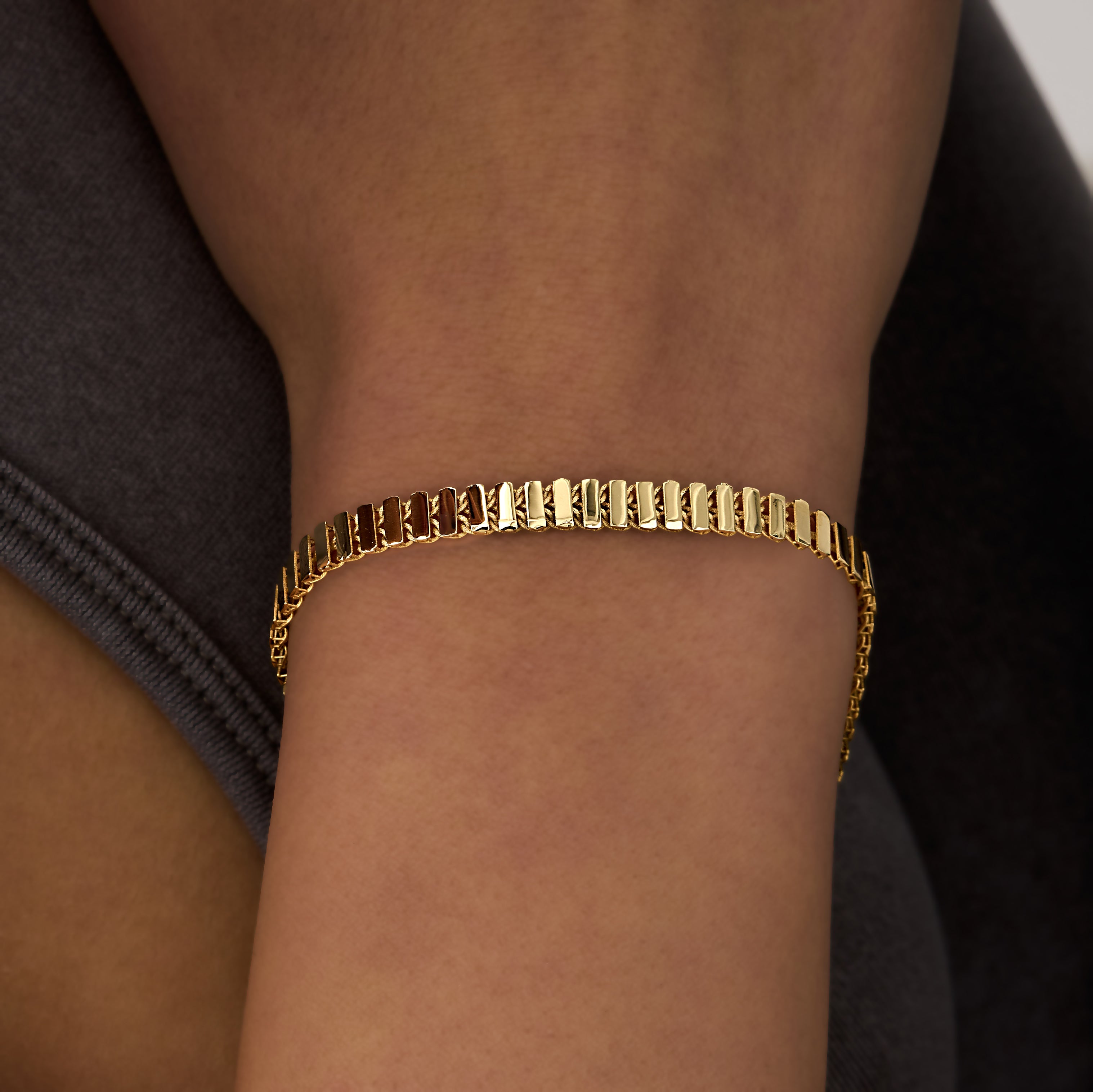 14 Ayar Altın Dikdörtgen Formlu Bileklik RG087 | altın | Ronaff Pırlanta | Tektaş Yüzük, Pırlanta Yüzük, Kolye, Küpe