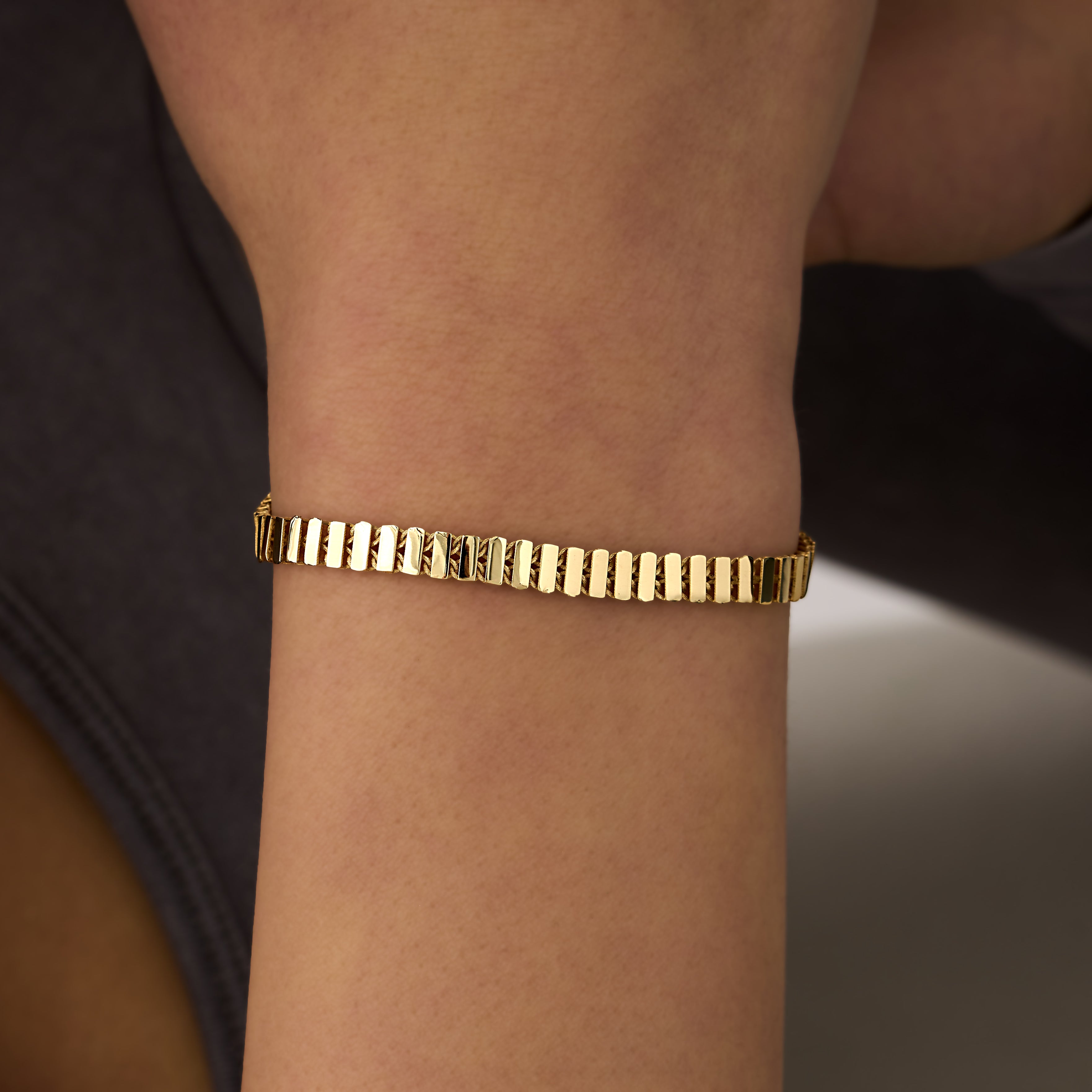 14 Ayar Altın Dikdörtgen Formlu Bileklik RG087 | altın | Ronaff Pırlanta | Tektaş Yüzük, Pırlanta Yüzük, Kolye, Küpe