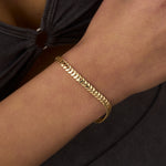 14 Ayar Altın Kavisli Zincir Bileklik RG088 | altın | Ronaff Pırlanta | Tektaş Yüzük, Pırlanta Yüzük, Kolye, Küpe