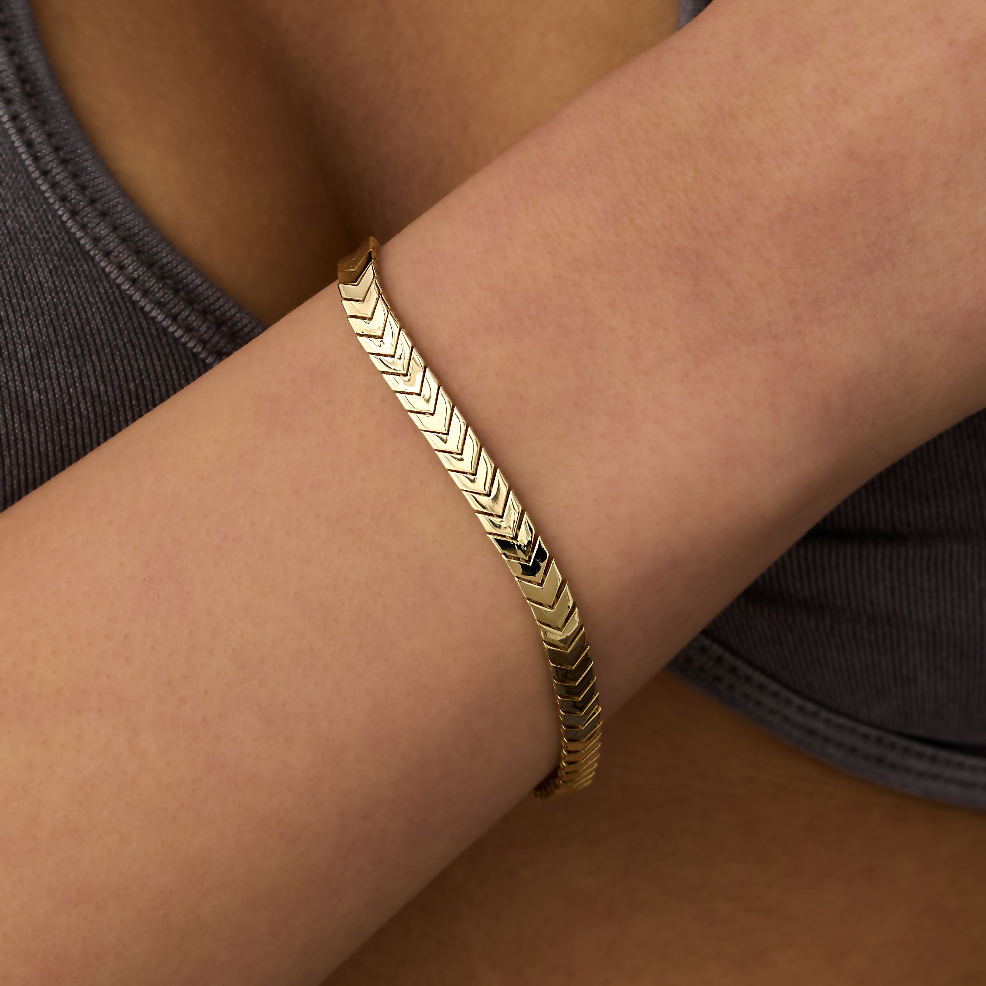 14 Ayar Altın V Formlu Bileklik RG089 | altın | Ronaff Pırlanta | Tektaş Yüzük, Pırlanta Yüzük, Kolye, Küpe