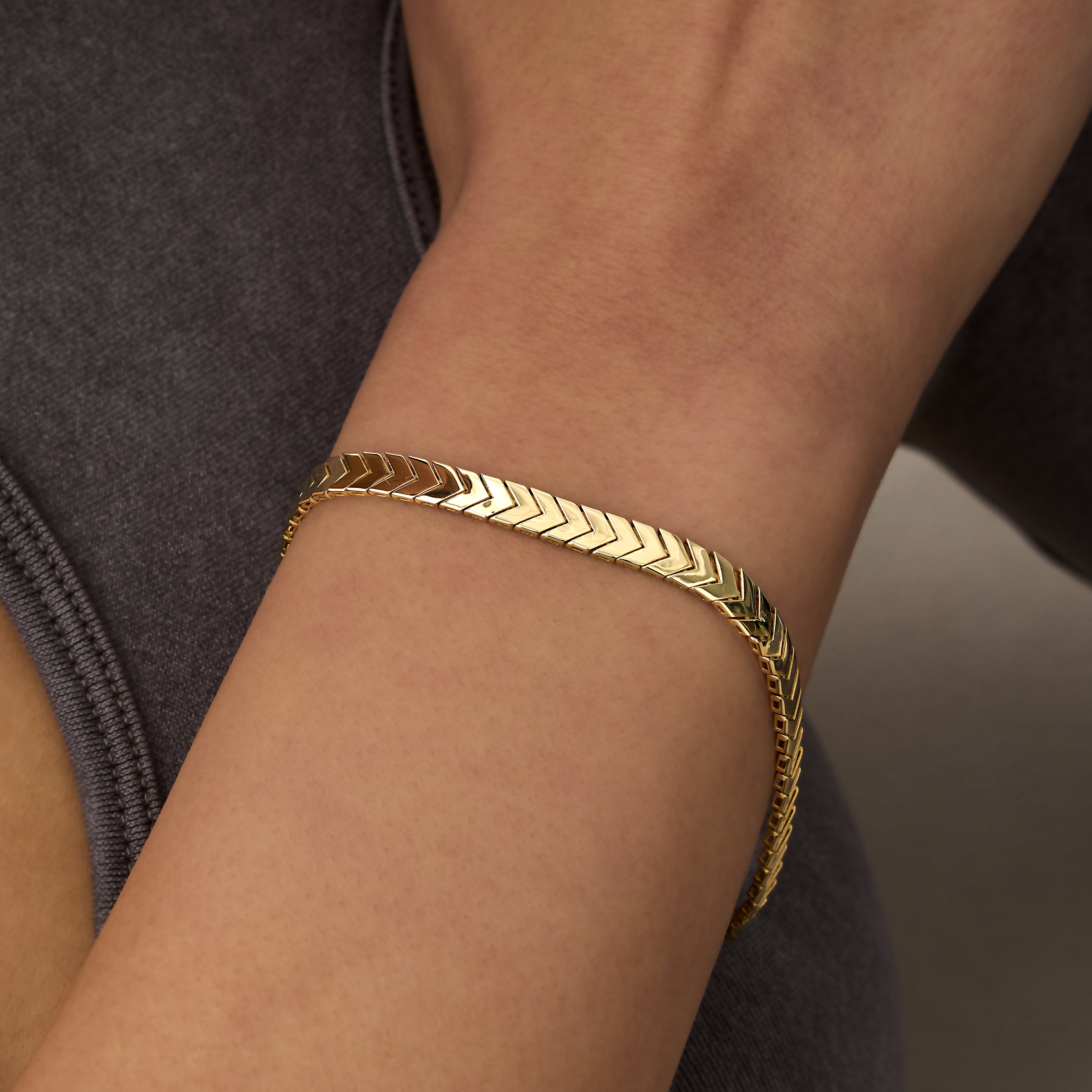 14 Ayar Altın V Formlu Bileklik RG089 | altın | Ronaff Pırlanta | Tektaş Yüzük, Pırlanta Yüzük, Kolye, Küpe