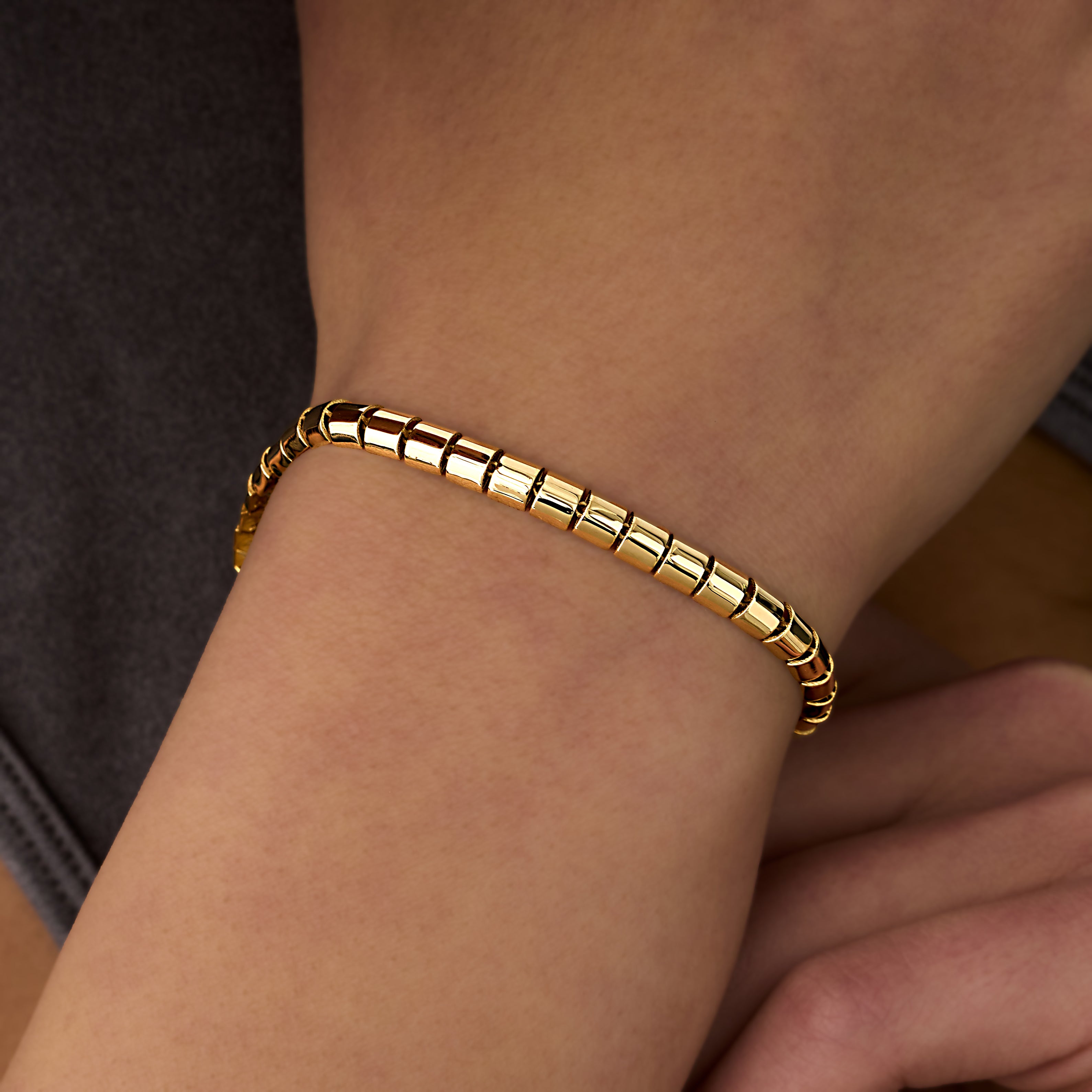 14 Ayar Altın Silindir Modern Bileklik RG092 | altın | Ronaff Pırlanta | Tektaş Yüzük, Pırlanta Yüzük, Kolye, Küpe