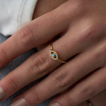 14 Ayar Minimal Nazar Boncuklu Pırlantalı Altın Yüzük RG025 | altın | Ronaff Pırlanta | Tektaş Yüzük, Pırlanta Yüzük, Kolye, Küpe