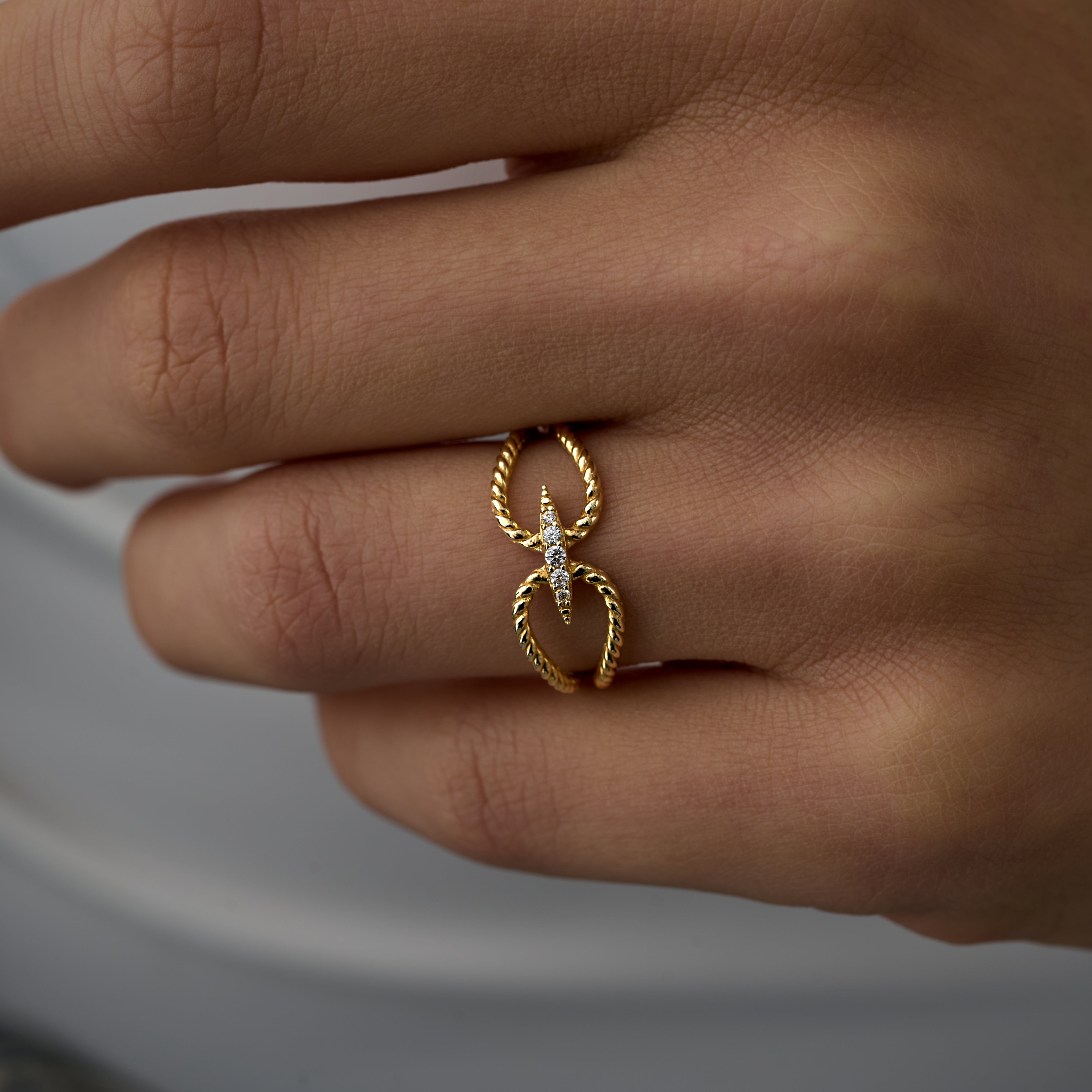 14 Ayar Minimal Çift Burgulu Vintage Altın Yüzük RG029 | altın | Ronaff Pırlanta | Tektaş Yüzük, Pırlanta Yüzük, Kolye, Küpe