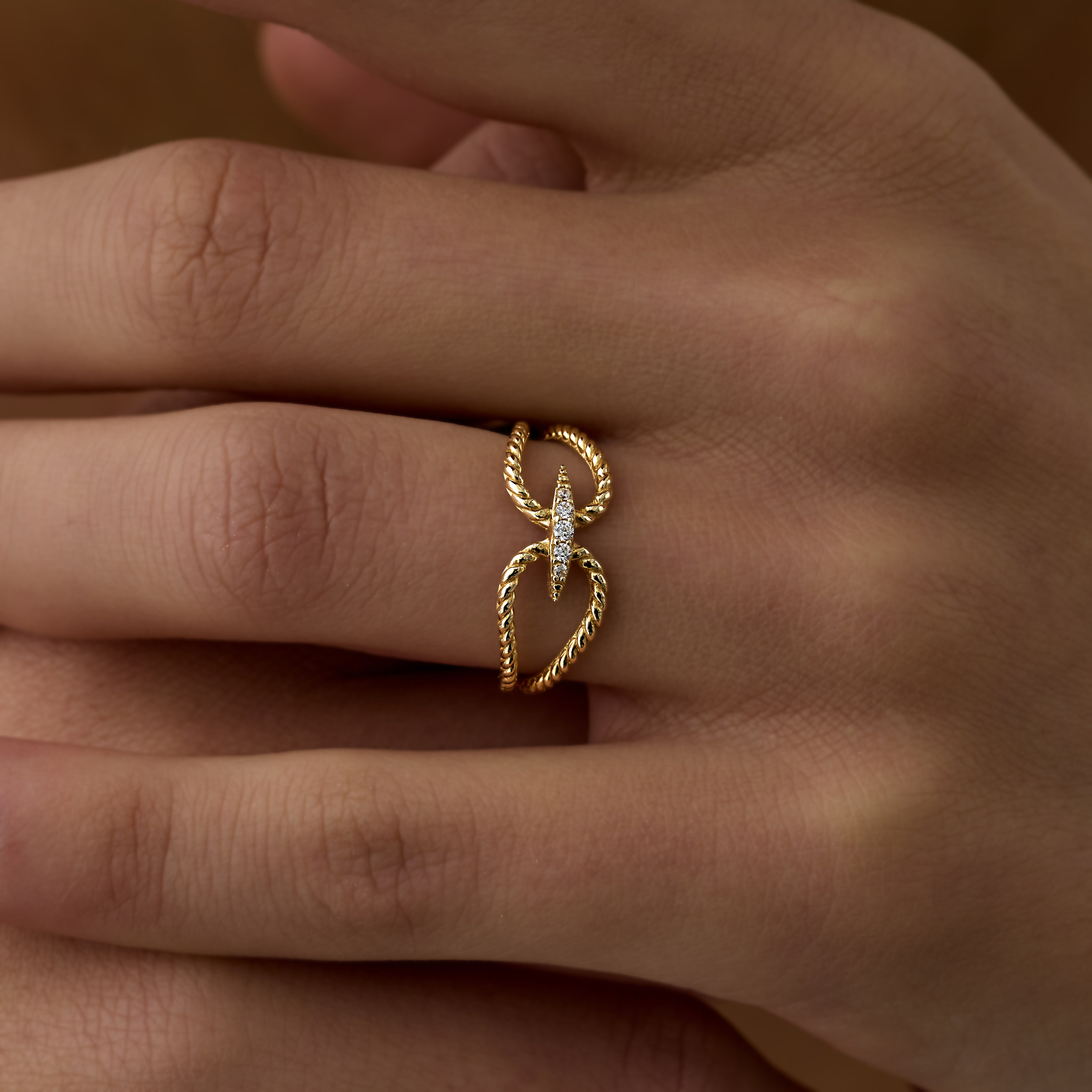 14 Ayar Minimal Çift Burgulu Vintage Altın Yüzük RG029 | altın | Ronaff Pırlanta | Tektaş Yüzük, Pırlanta Yüzük, Kolye, Küpe