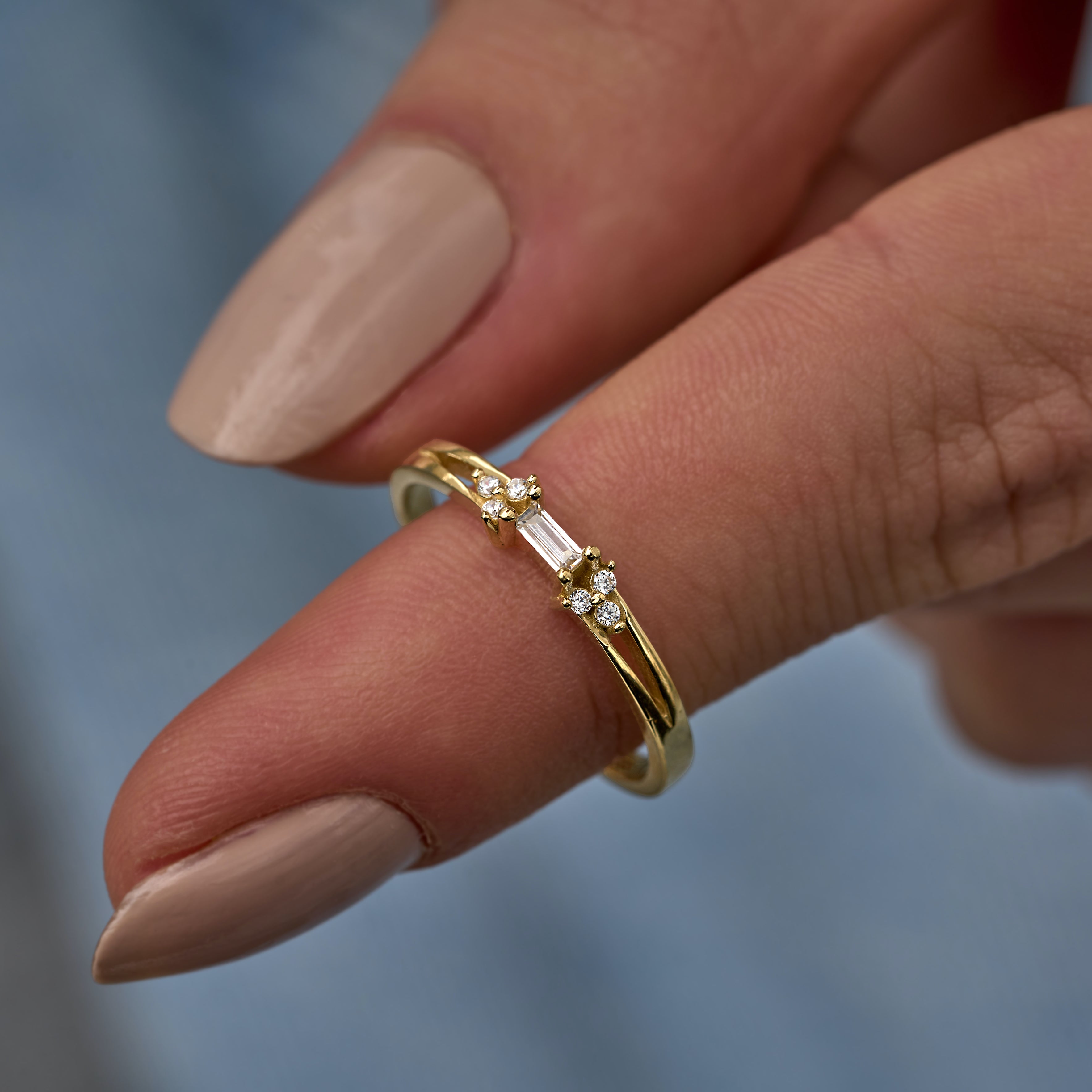 14 Ayar Altın Baget Küçük Taşlı Pırlanta Yüzük RG077 | altın | Ronaff Pırlanta | Tektaş Yüzük, Pırlanta Yüzük, Kolye, Küpe