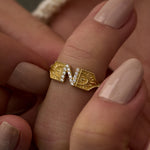 14 Ayar Vintage N Harf Pırlanta Yüzük RG044 | altın | Ronaff Pırlanta | Tektaş Yüzük, Pırlanta Yüzük, Kolye, Küpe