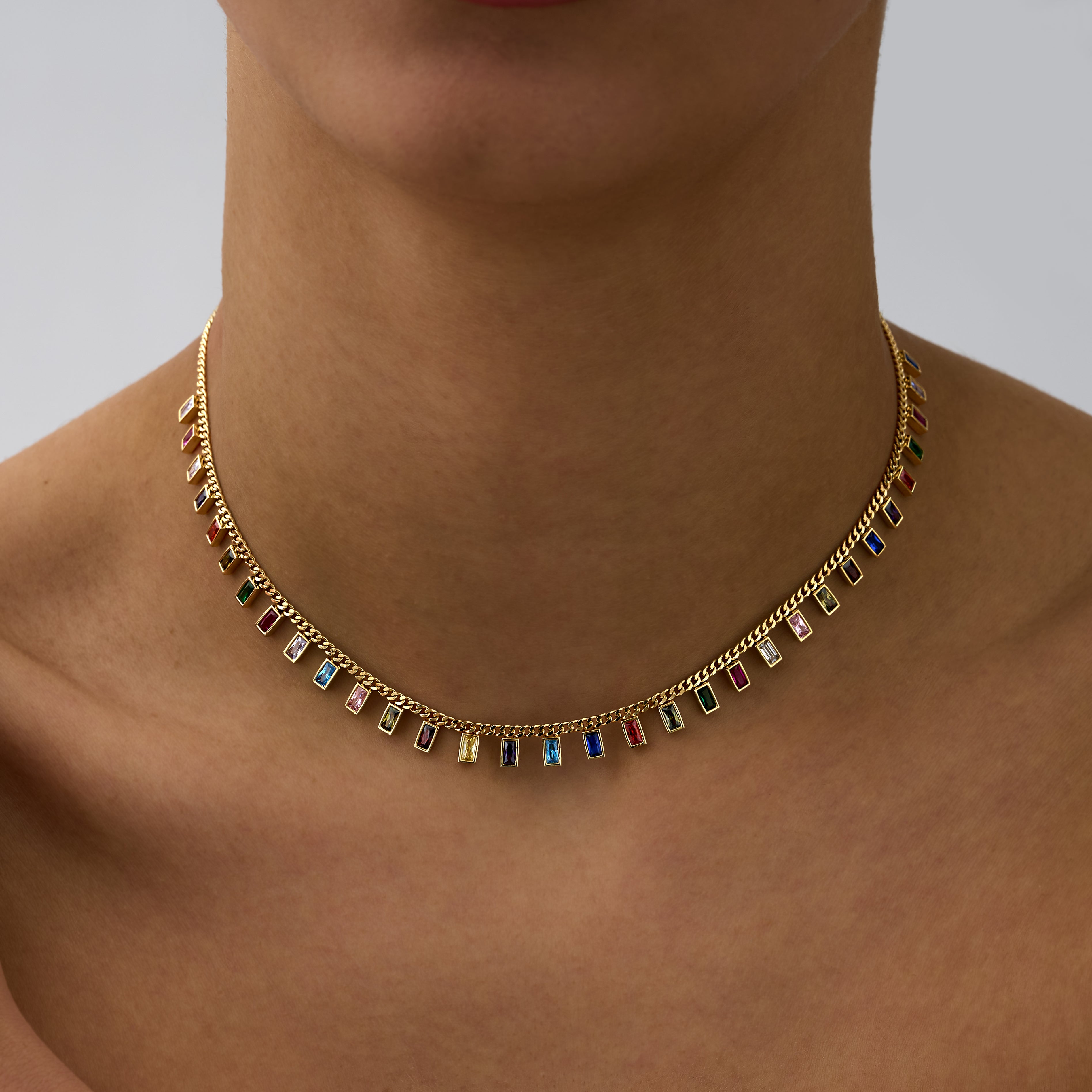 14 Ayar Altın Renkli Safir Dikdörtgen Taşlı Choker Kolye RG043 | altın | Ronaff Pırlanta | Tektaş Yüzük, Pırlanta Yüzük, Kolye, Küpe