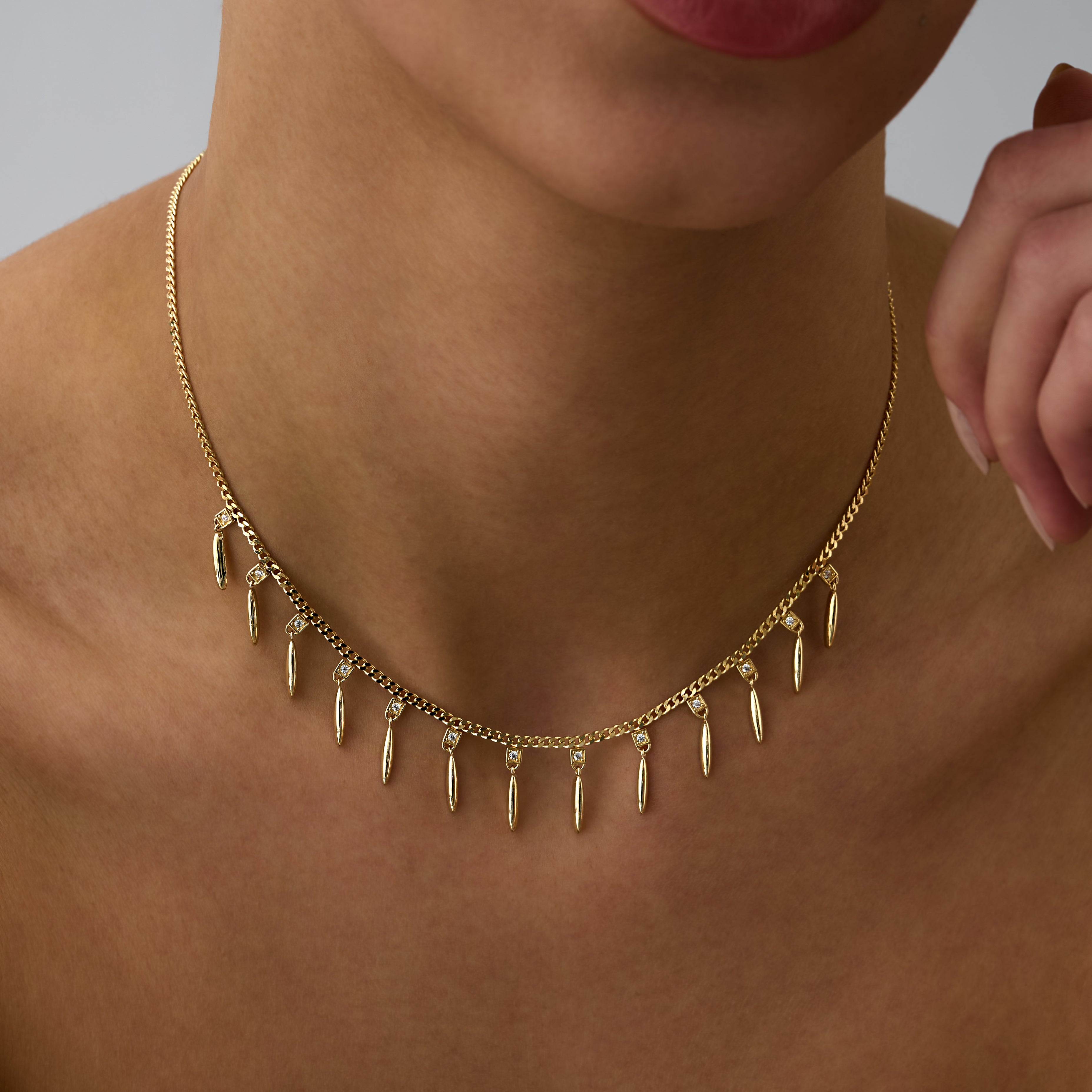 14 Ayar Altın Uzun Sallantı Detaylı Kolye RG053 | altın | Ronaff Pırlanta | Tektaş Yüzük, Pırlanta Yüzük, Kolye, Küpe