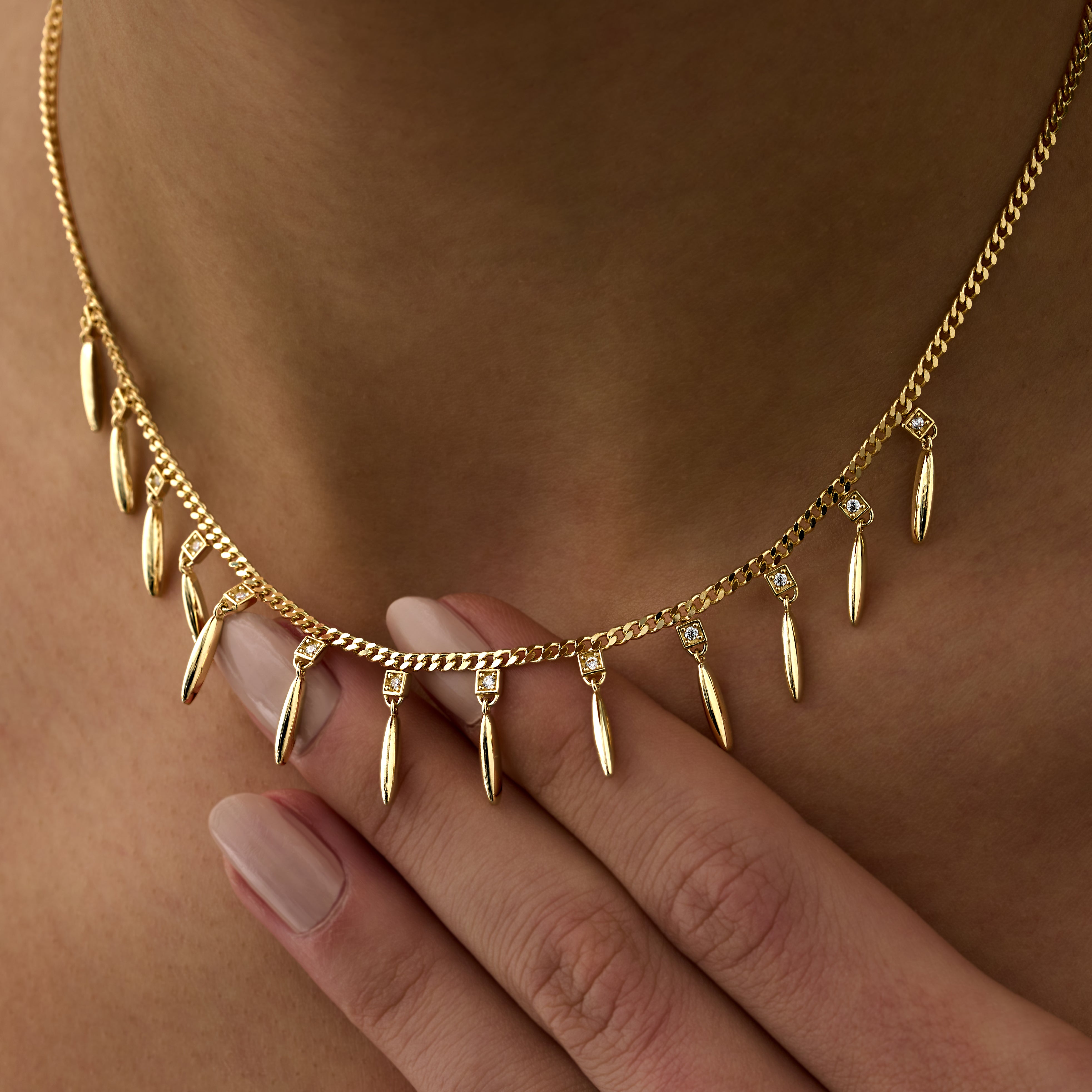 14 Ayar Altın Uzun Sallantı Detaylı Kolye RG053 | altın | Ronaff Pırlanta | Tektaş Yüzük, Pırlanta Yüzük, Kolye, Küpe