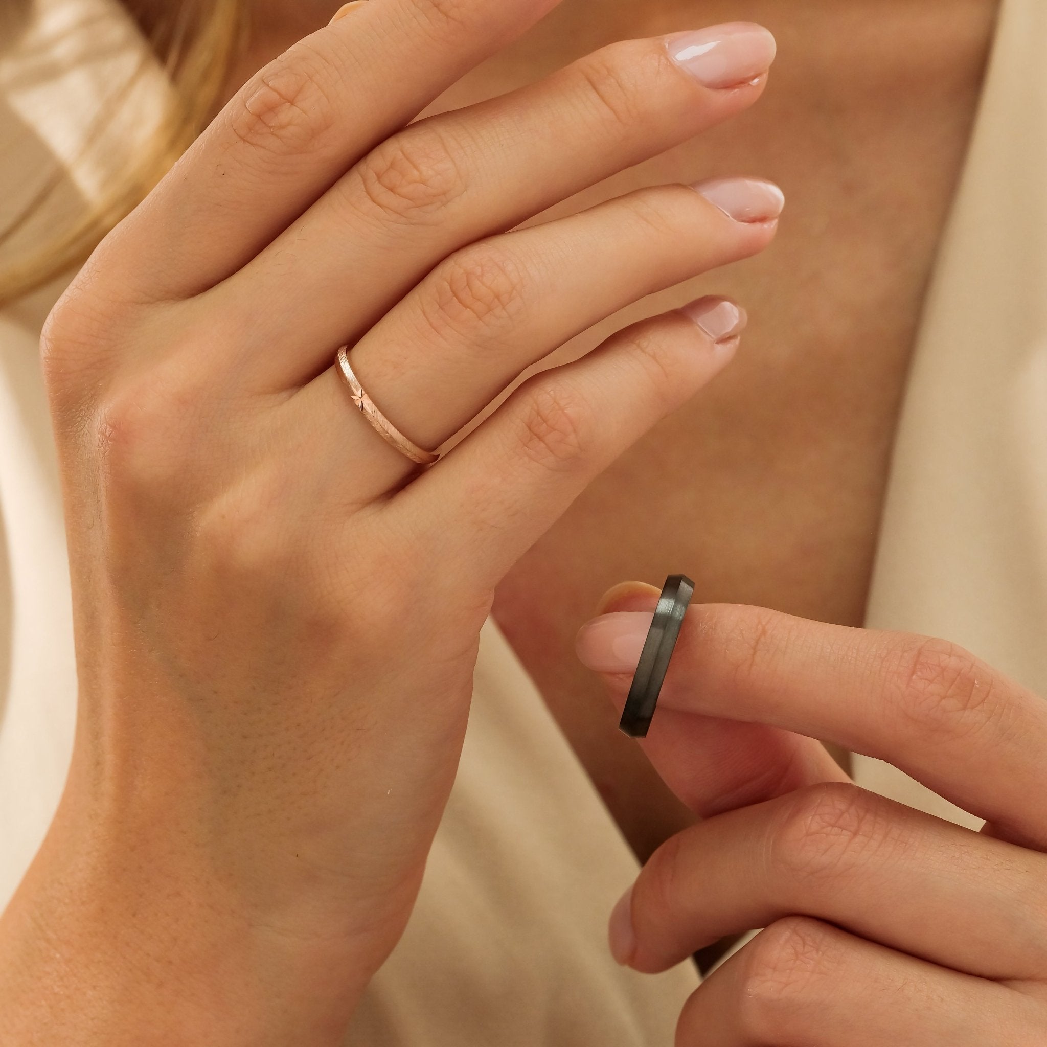 Özel Tasarım Çift Tasarım Alyans - RNF0929 | Tasarım Alyans | Ronaff Pırlanta | Tektaş Yüzük, Pırlanta Yüzük, Kolye, Küpe