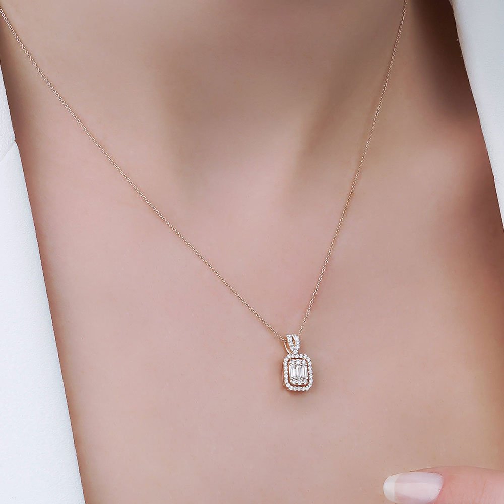 0.40 Karat Pırlanta Rose Baget Kolye - RNF0426 | Pırlanta Kolye | Ronaff Pırlanta | Tektaş Yüzük, Pırlanta Yüzük, Kolye, Küpe