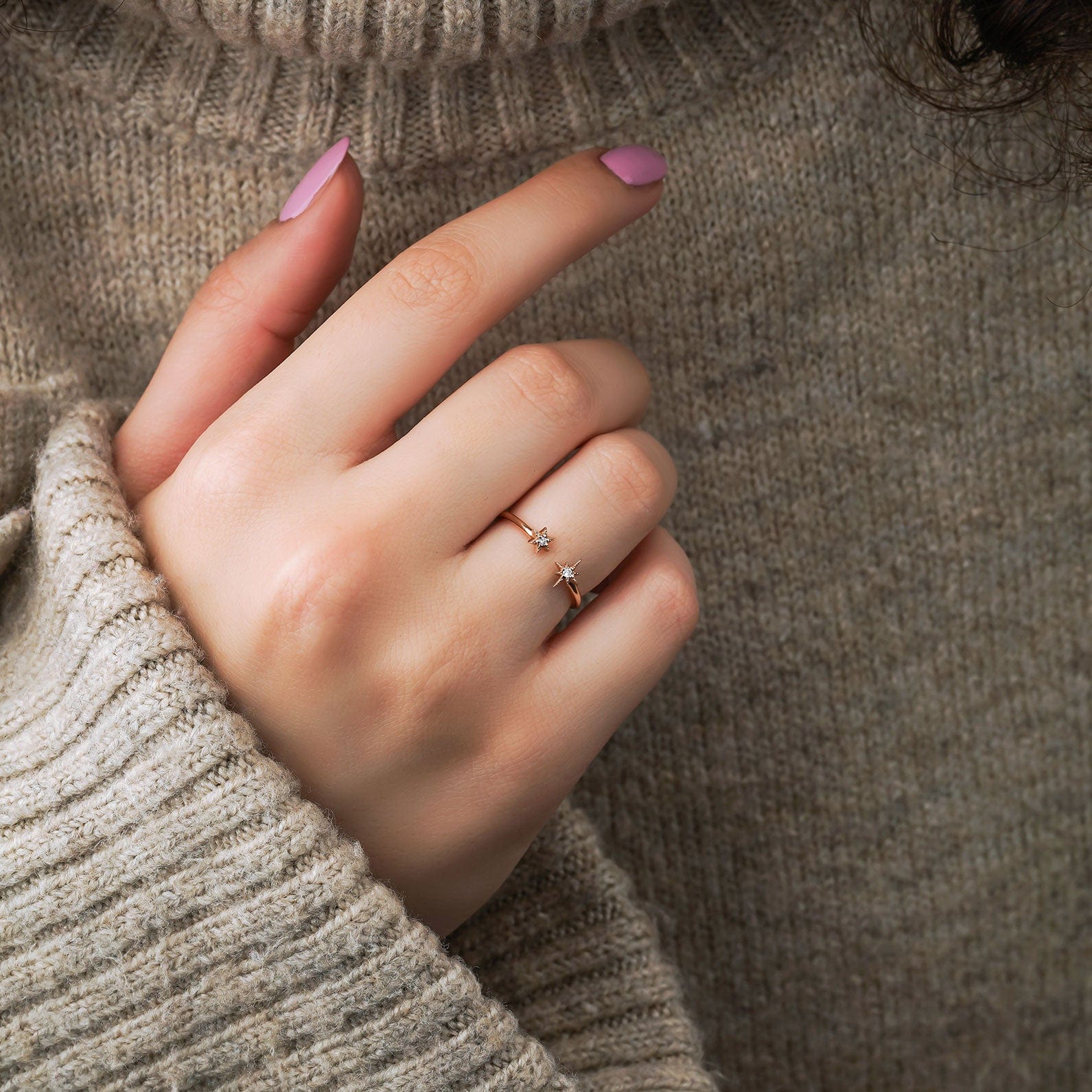 0.04 Karat Pırlantalı Yıldız Mini Yüzük - RNF0304 | Tektaş Pırlanta | Ronaff Pırlanta | Tektaş Yüzük, Pırlanta Yüzük, Kolye, Küpe