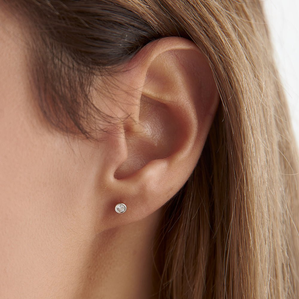 0.05 Karat Yuvarlak Kesim Pırlanta Tektaş Küpe - RNF0857 | Pırlanta Küpe | Ronaff Pırlanta | Tektaş Yüzük, Pırlanta Yüzük, Kolye, Küpe