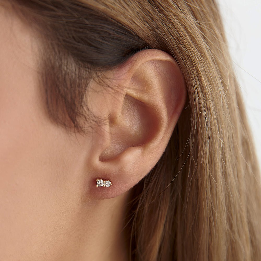 0.08 Karat Yuvarlak Kesim İki Taşlı Pırlanta Küpe - RNF0854 | Pırlanta Küpe | Ronaff Pırlanta | Tektaş Yüzük, Pırlanta Yüzük, Kolye, Küpe