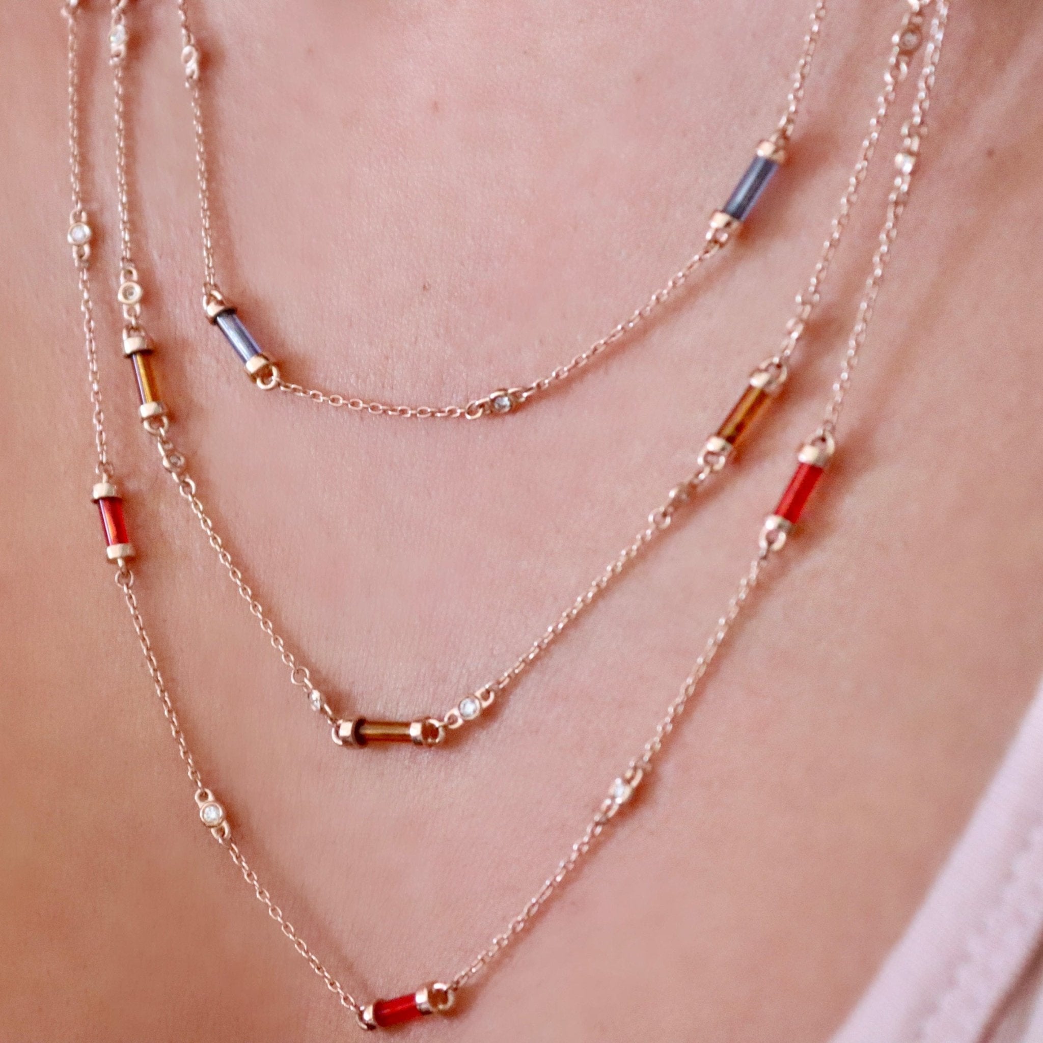 0.14 Karat Pırlantalı Renkli Kolye - RNF0511 | Pırlanta Kolye | Ronaff Pırlanta | Tektaş Yüzük, Pırlanta Yüzük, Kolye, Küpe