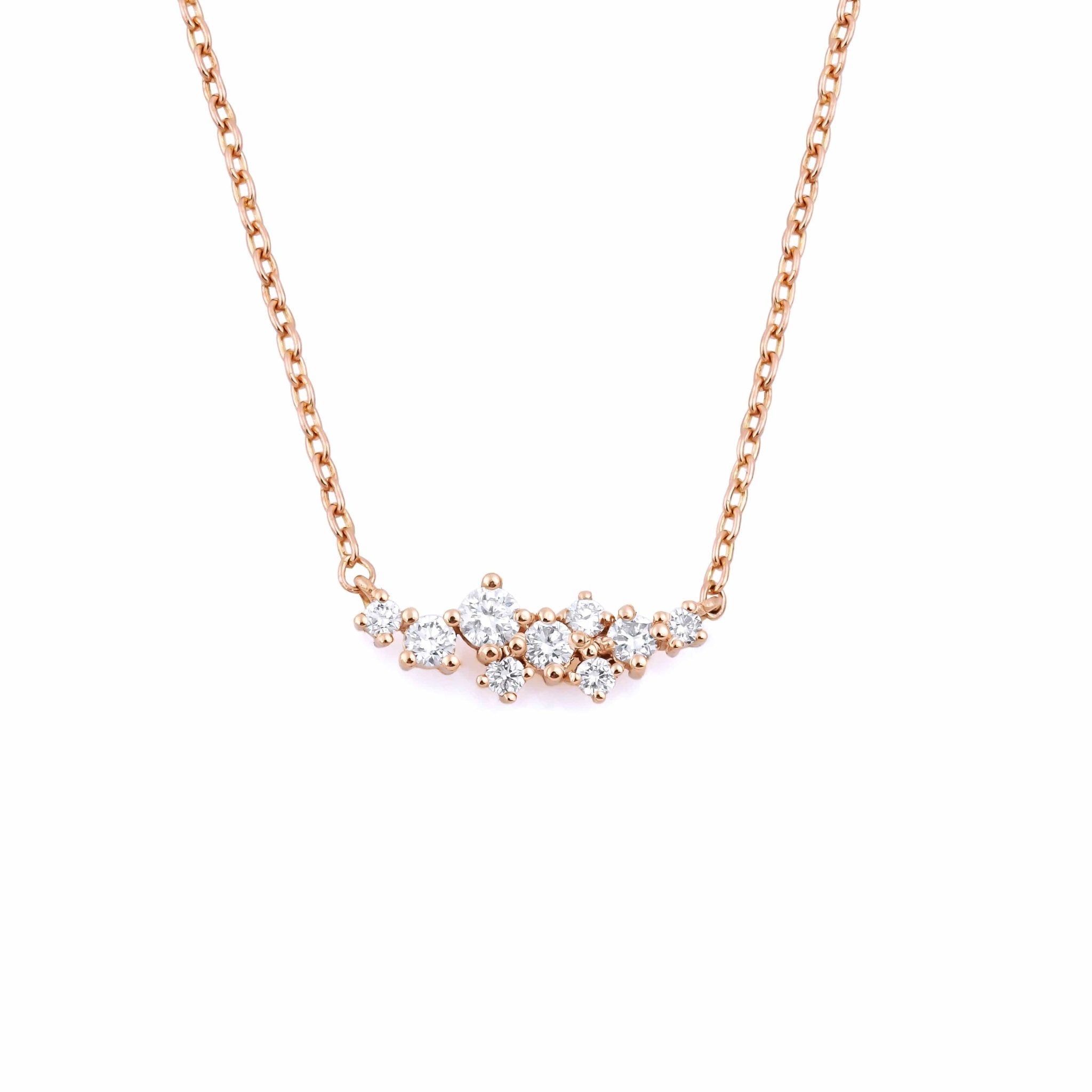 0.14 Karat Rose Altın Asimetrik Dizayn Tasarım Pırlanta Kolye - RNF0008 | Pırlanta Kolye | Ronaff Pırlanta | Tektaş Yüzük, Pırlanta Yüzük, Kolye, Küpe