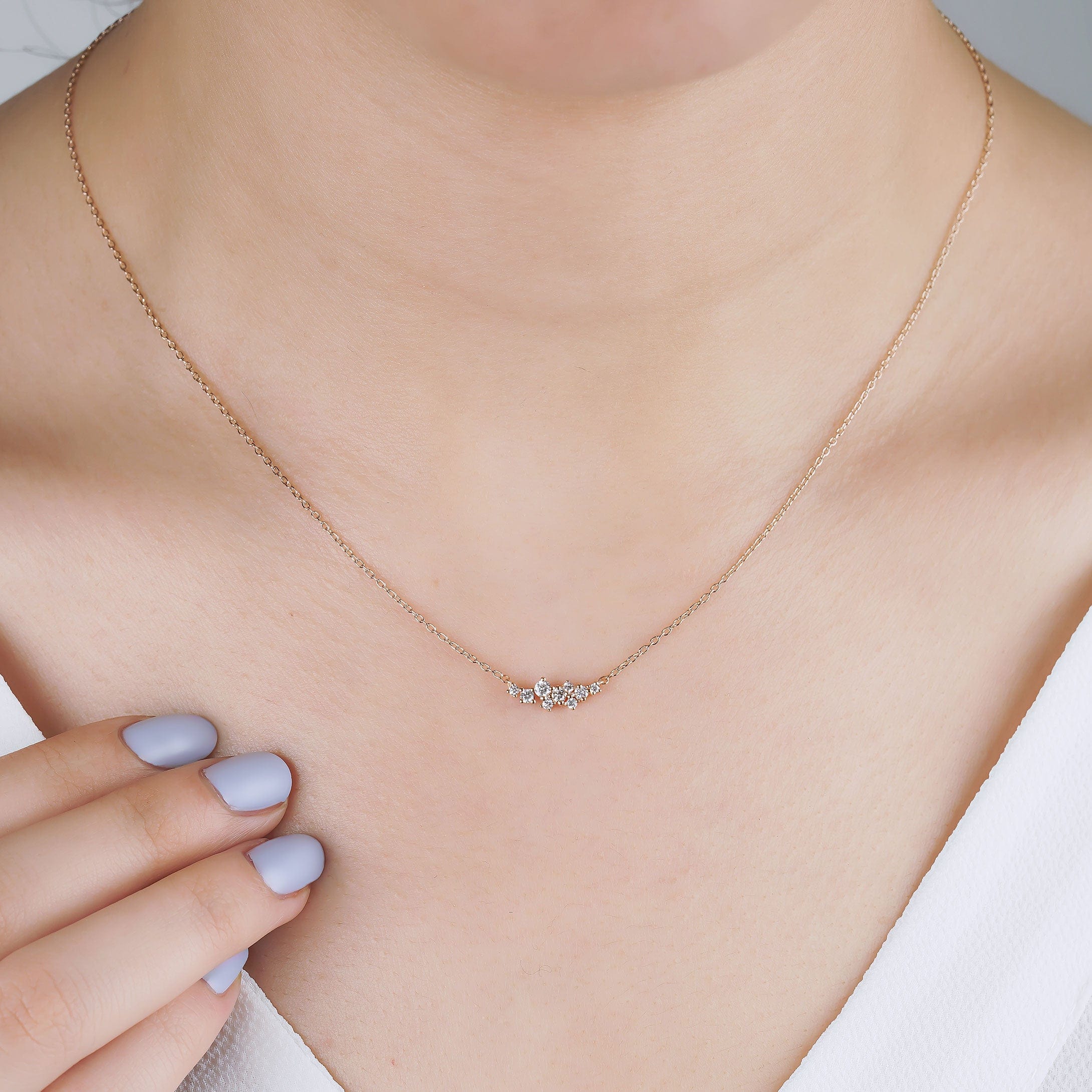 0.14 Karat Rose Altın Asimetrik Dizayn Tasarım Pırlanta Kolye - RNF0008 | Pırlanta Kolye | Ronaff Pırlanta | Tektaş Yüzük, Pırlanta Yüzük, Kolye, Küpe