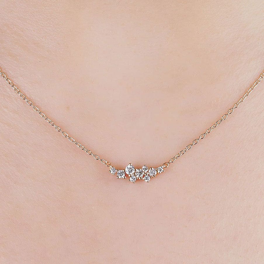 0.14 Karat Rose Altın Asimetrik Dizayn Tasarım Pırlanta Kolye - RNF0008 | Pırlanta Kolye | Ronaff Pırlanta | Tektaş Yüzük, Pırlanta Yüzük, Kolye, Küpe