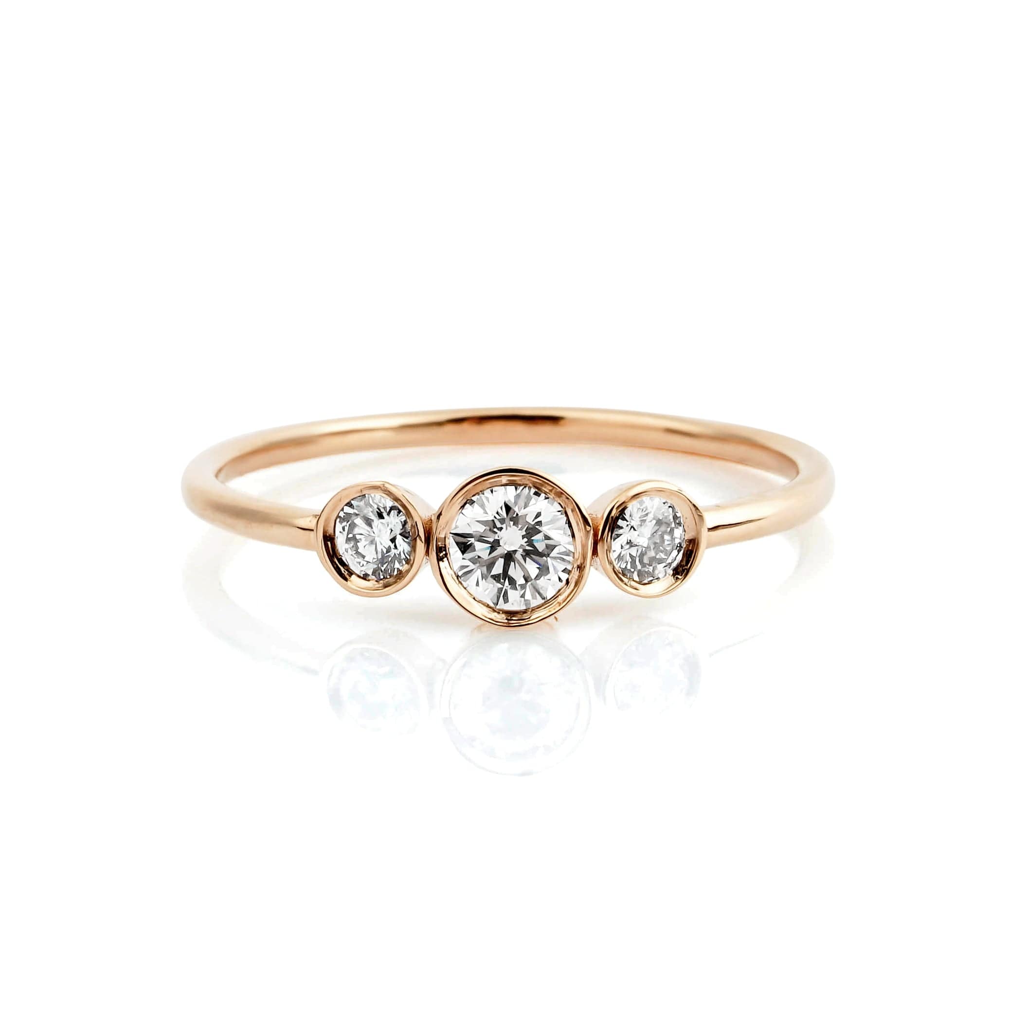 0.30 Karat Rose Altın Tria Pırlanta Yüzük - RNF0010 | Tria Yüzükler | Ronaff Pırlanta | Tektaş Yüzük, Pırlanta Yüzük, Kolye, Küpe