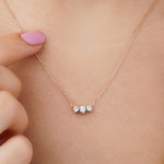 0.22 Karat Pırlanta Üçtaş Mini Kolye - RNF0327 | Pırlanta Kolye | Ronaff Pırlanta | Tektaş Yüzük, Pırlanta Yüzük, Kolye, Küpe