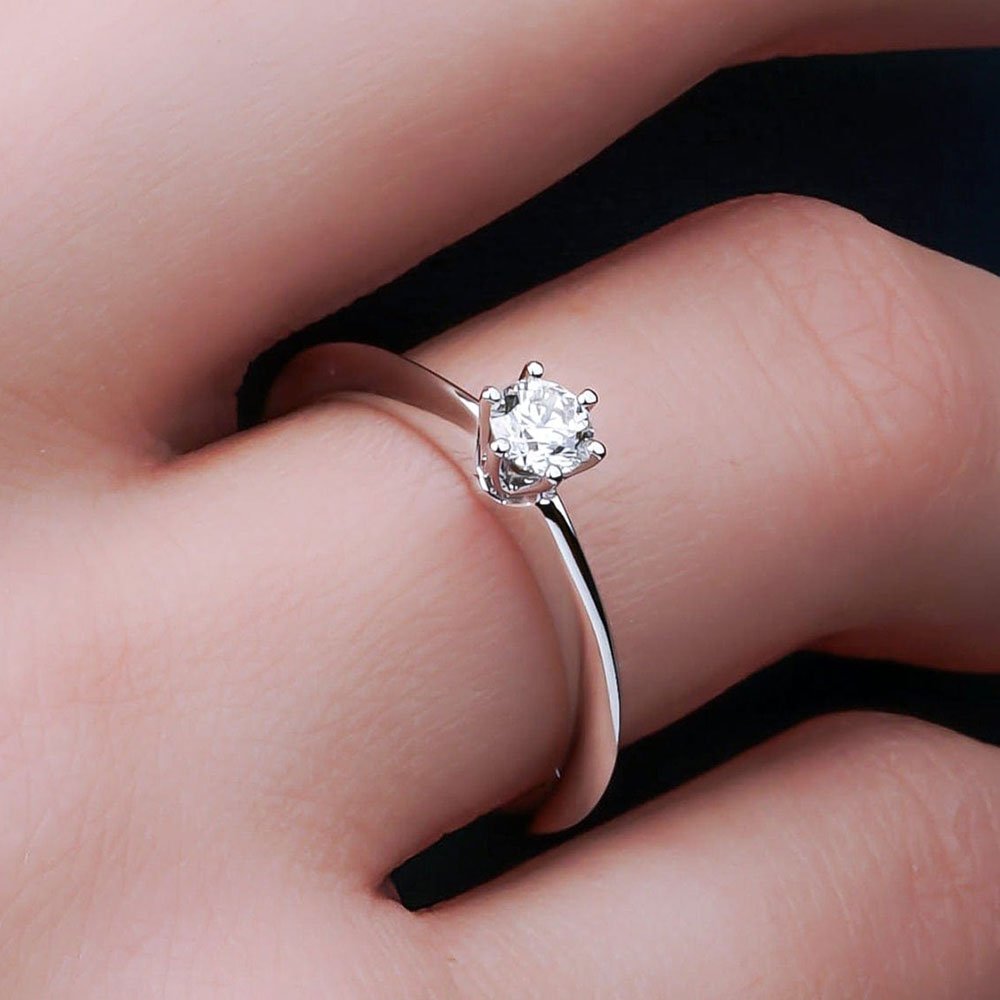 0.22 Karat Yuvarlak Kesim Pırlanta Tektaş Yüzük - RNF0506 | Tektaş Pırlanta | Ronaff Pırlanta | Tektaş Yüzük, Pırlanta Yüzük, Kolye, Küpe