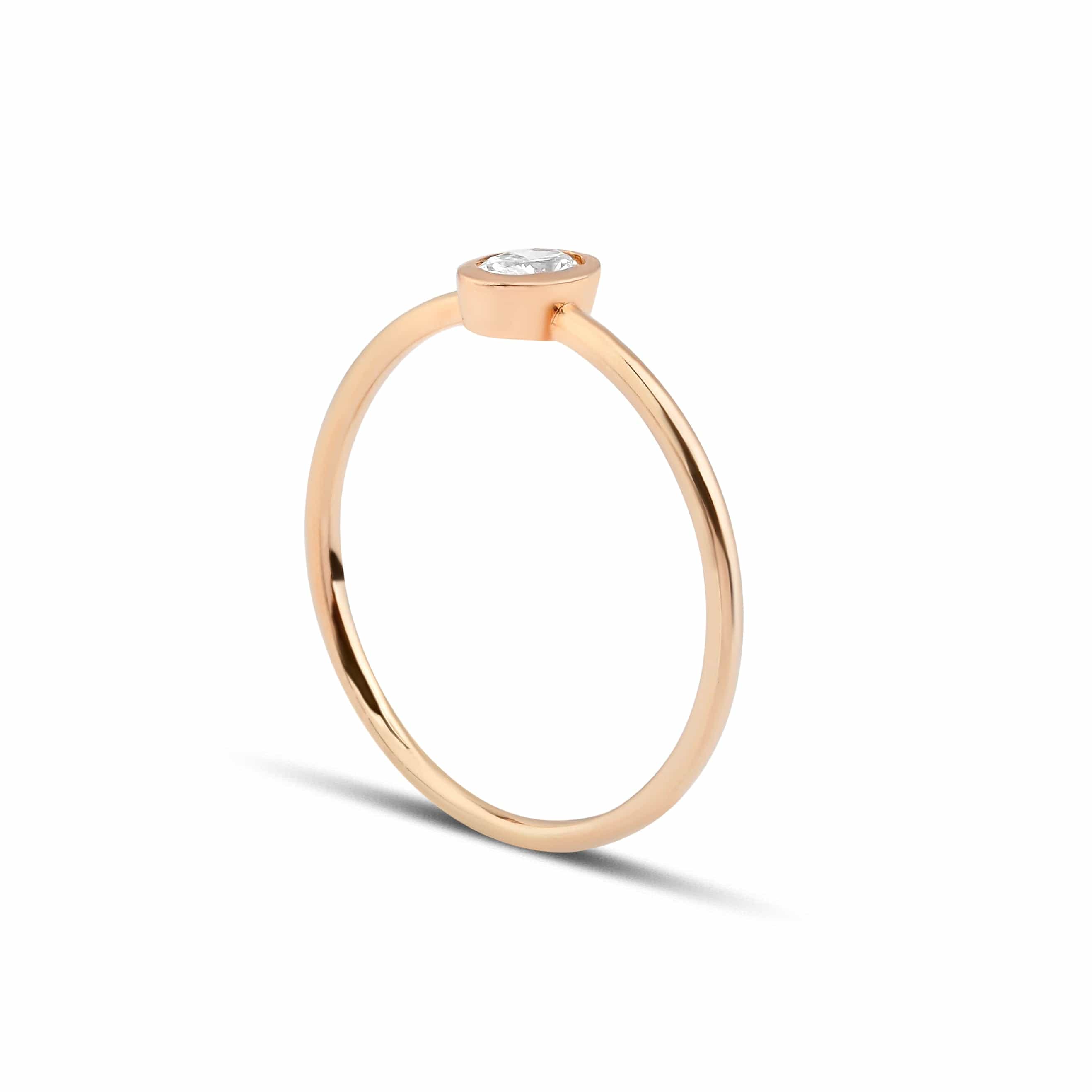 0.23 Karat Oval Pırlanta Rose Altın Tektaş Yüzük - RNF0011 | Tektaş Pırlanta | Ronaff Pırlanta | Tektaş Yüzük, Pırlanta Yüzük, Kolye, Küpe