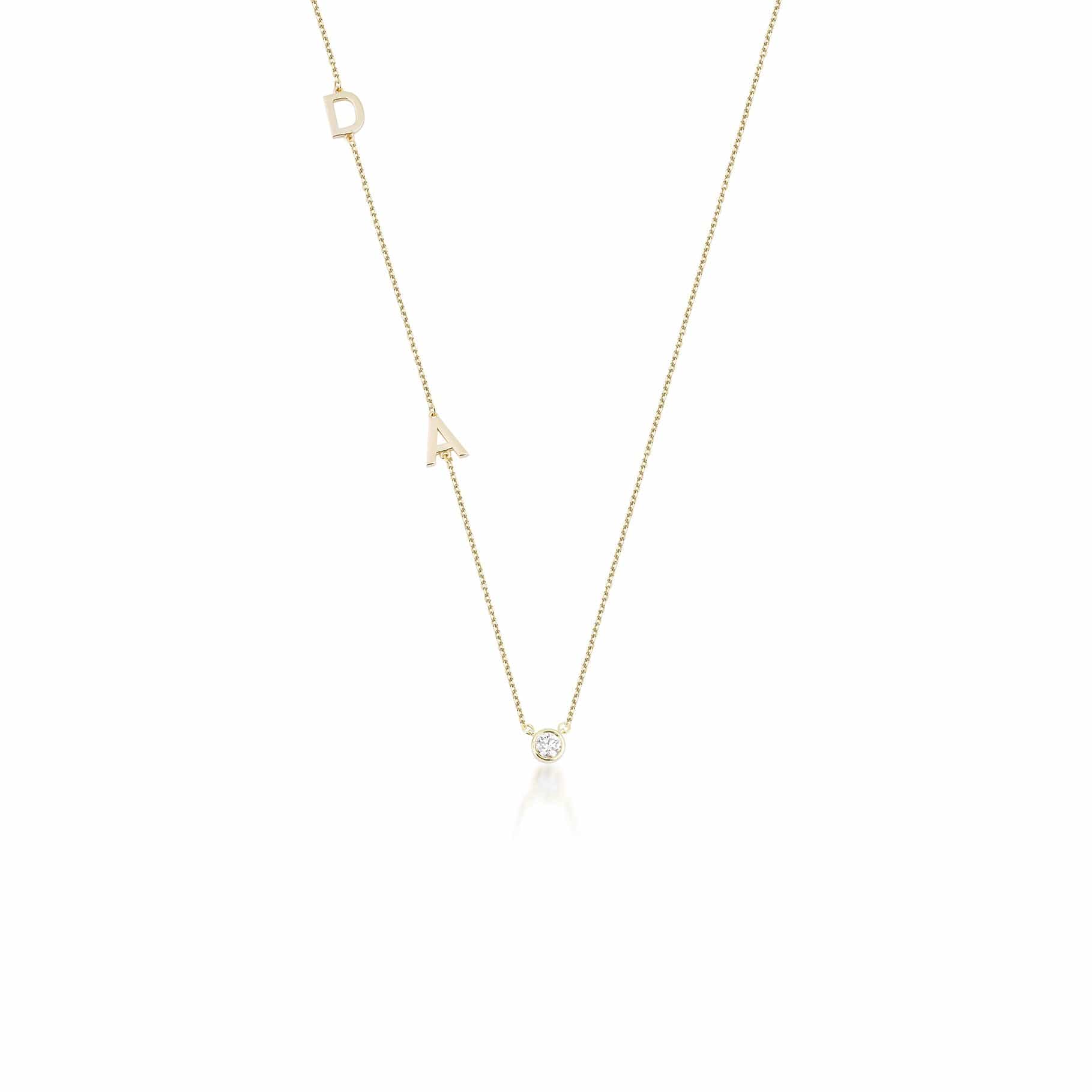 0.25 Karat Pırlantalı Harf Kolye - RNF0652 | Pırlanta Kolye | Ronaff Pırlanta | Tektaş Yüzük, Pırlanta Yüzük, Kolye, Küpe