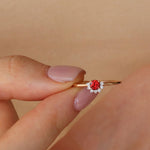 0.25 Karat Yuvarlak Yakut Pırlantalı Yüzük - RNF0307 | Renkli Taşlı Yüzükler | Ronaff Pırlanta | Tektaş Yüzük, Pırlanta Yüzük, Kolye, Küpe