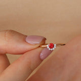 0.25 Karat Yuvarlak Yakut Pırlantalı Yüzük - RNF0307 | Renkli Taşlı Yüzükler | Ronaff Pırlanta | Tektaş Yüzük, Pırlanta Yüzük, Kolye, Küpe