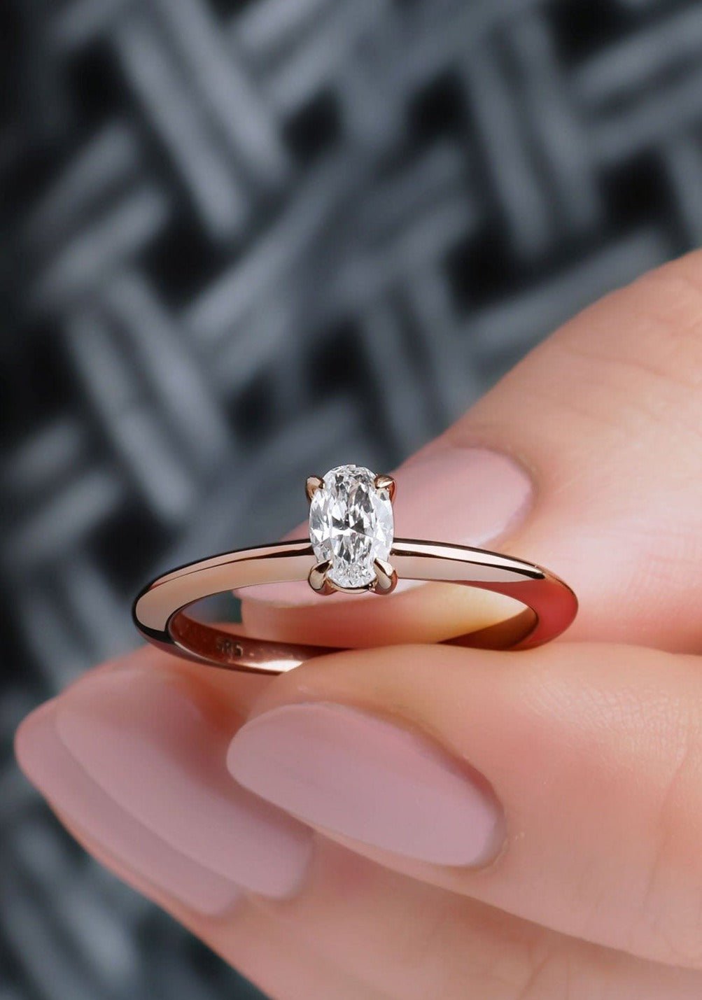 0.32 Karat Rose Altın Oval Kesim HRD Sertifikalı Pırlanta Tektaş Yüzük - RNF0012 | Tektaş Pırlanta | Ronaff Pırlanta | Tektaş Yüzük, Pırlanta Yüzük, Kolye, Küpe