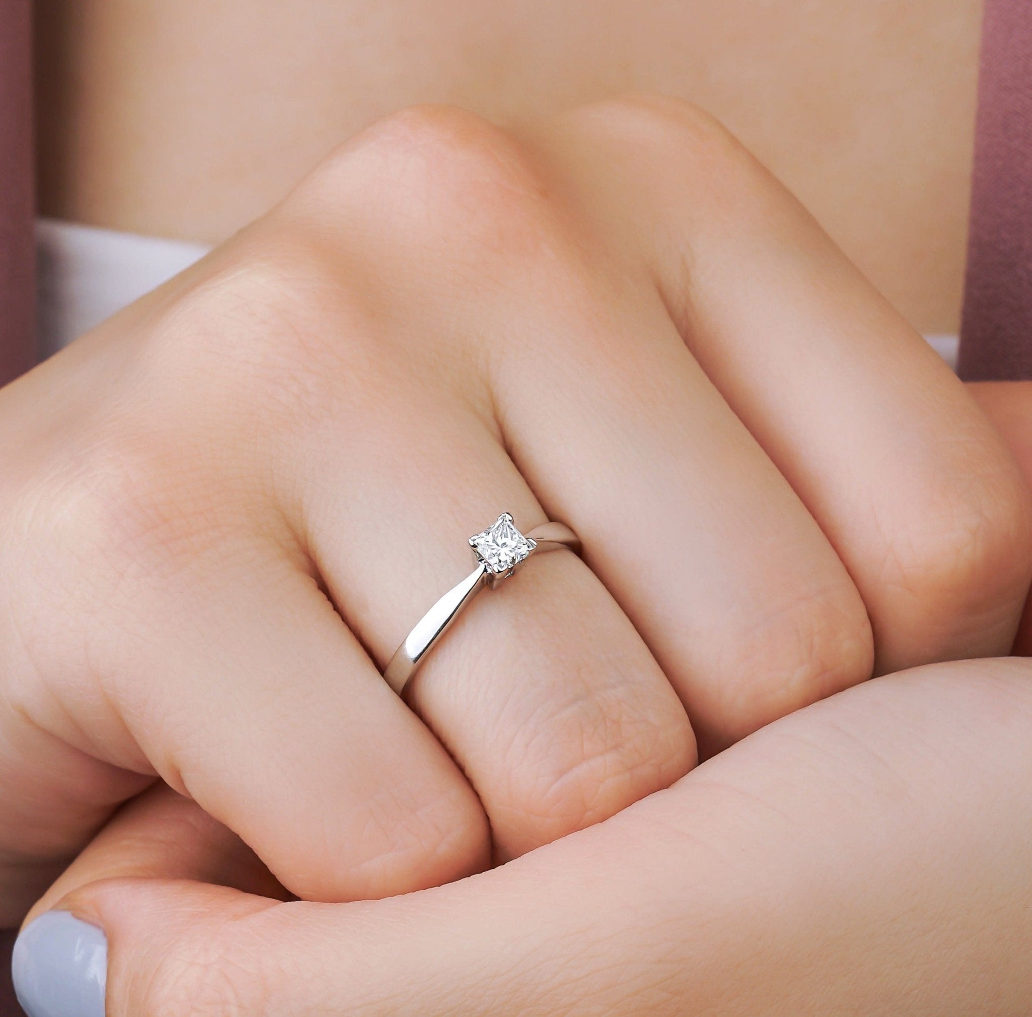 0.35 Karat Prenses Kesim GIA/HRD Sertifikalı Pırlanta Tektaş Yüzük - RNF0359 | Tektaş Pırlanta | Ronaff Pırlanta | Tektaş Yüzük, Pırlanta Yüzük, Kolye, Küpe