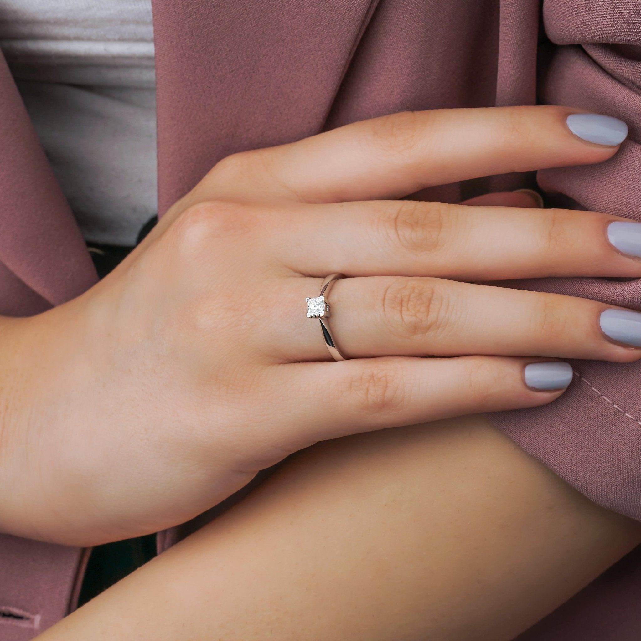 0.35 Karat Prenses Kesim GIA/HRD Sertifikalı Pırlanta Tektaş Yüzük - RNF0359 | Tektaş Pırlanta | Ronaff Pırlanta | Tektaş Yüzük, Pırlanta Yüzük, Kolye, Küpe