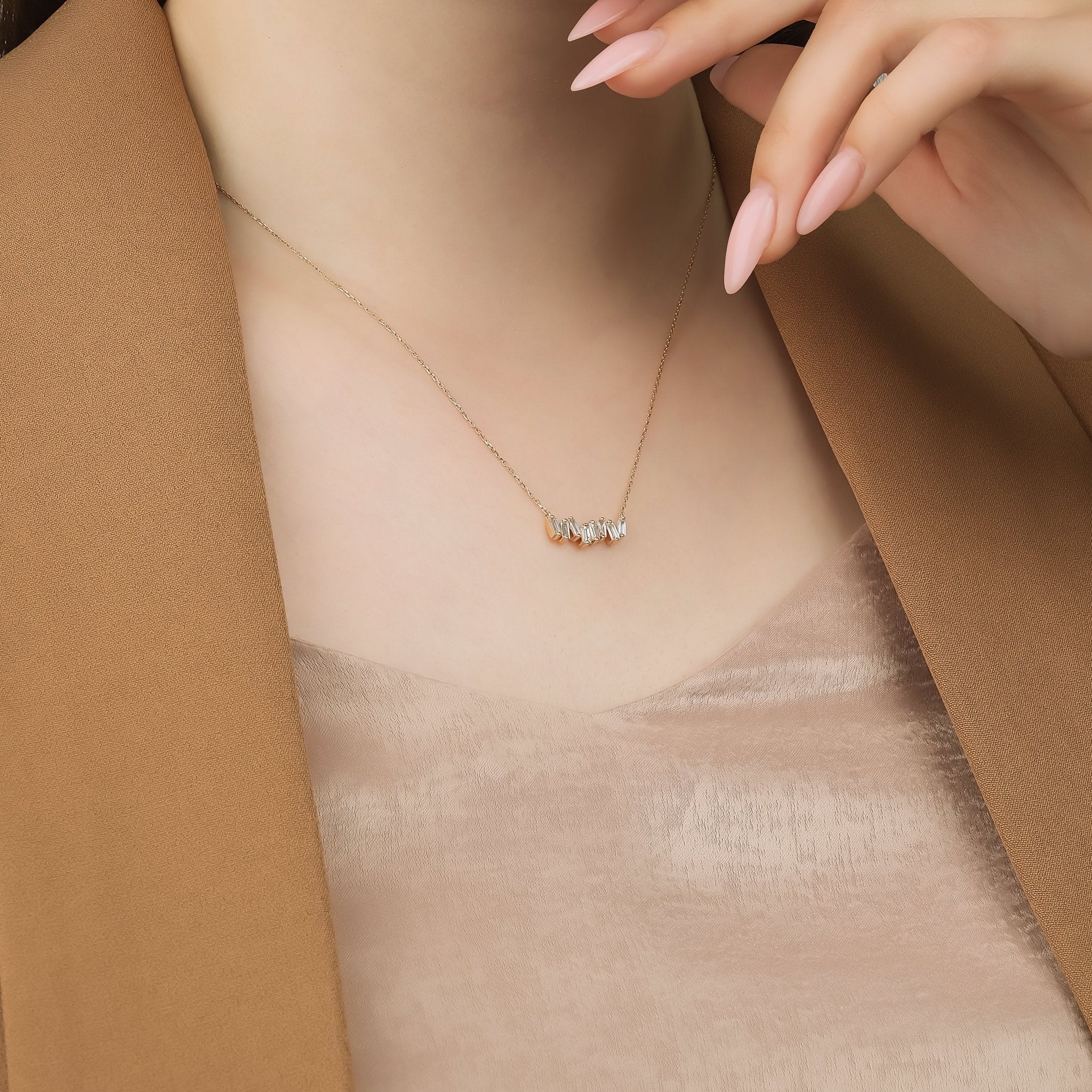 0.40 Karat Baget Kesim Pırlanta Kolye - RNF0672 | Pırlanta Kolye | Ronaff Pırlanta | Tektaş Yüzük, Pırlanta Yüzük, Kolye, Küpe