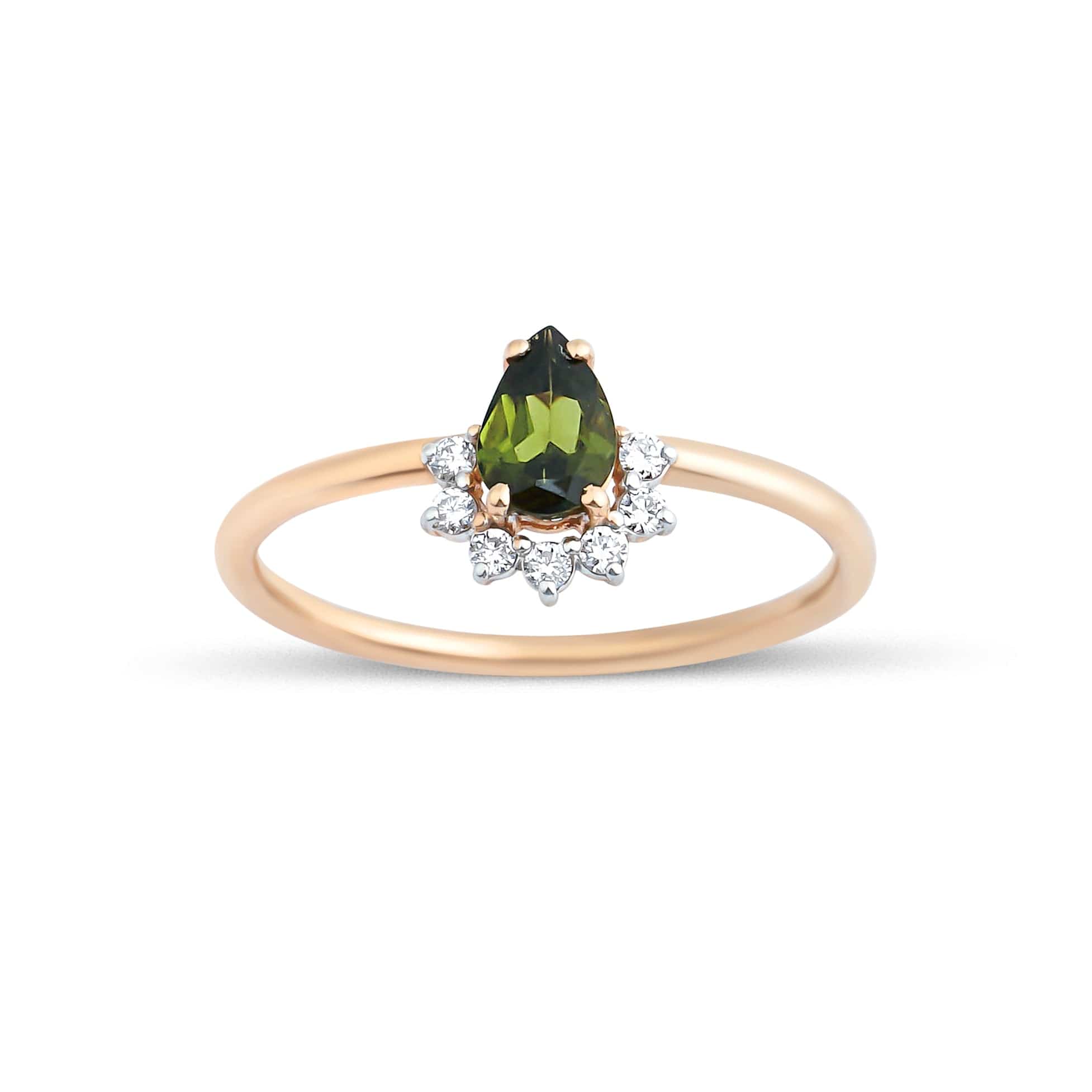 0.40 Karat Damla Peridot Pırlantalı Yüzük - RNF0306 | Renkli Taşlı Yüzükler | Ronaff Pırlanta | Tektaş Yüzük, Pırlanta Yüzük, Kolye, Küpe