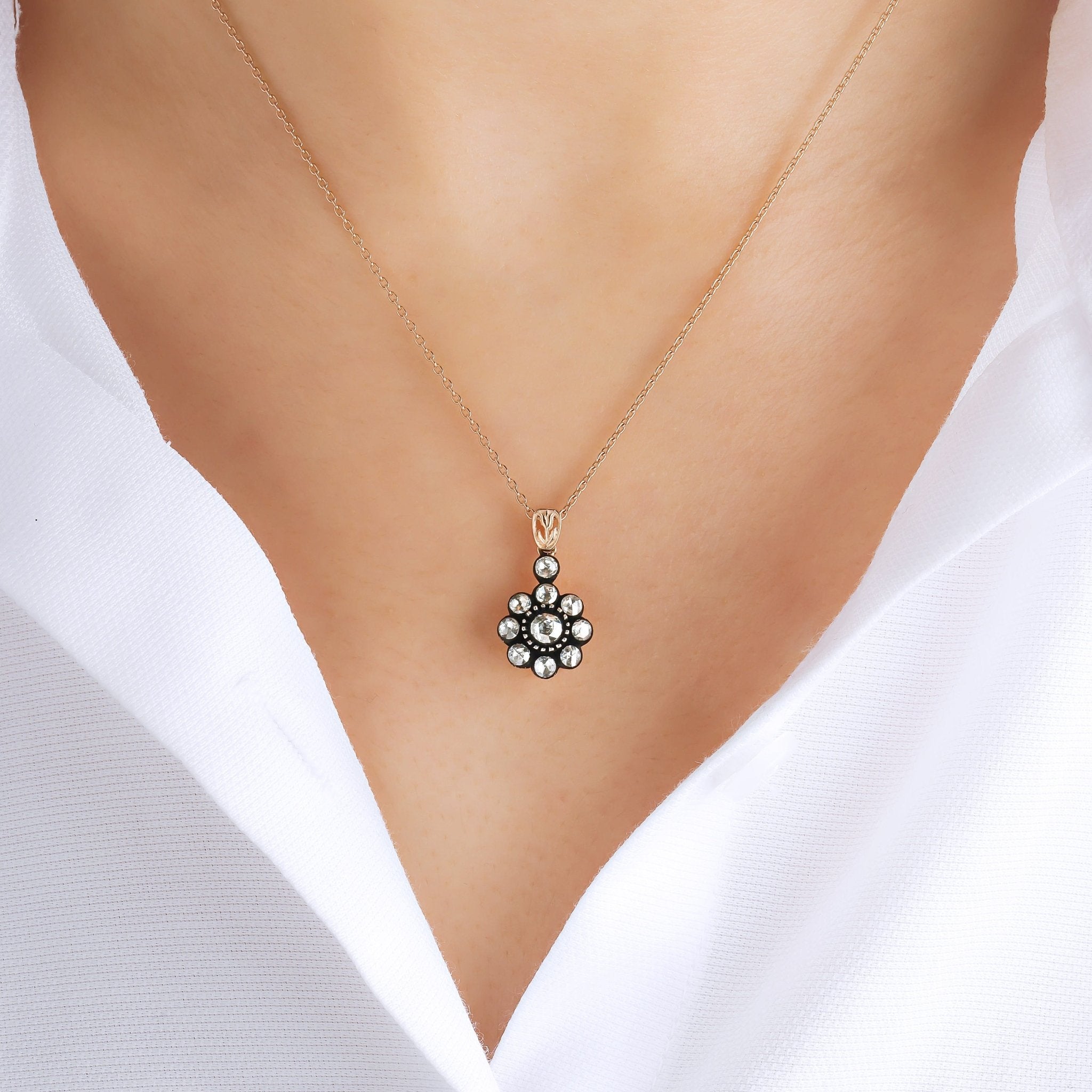 0.40 Karat Elmas Gül Kolye - RNF0412 | Elmas | Ronaff Pırlanta | Tektaş Yüzük, Pırlanta Yüzük, Kolye, Küpe