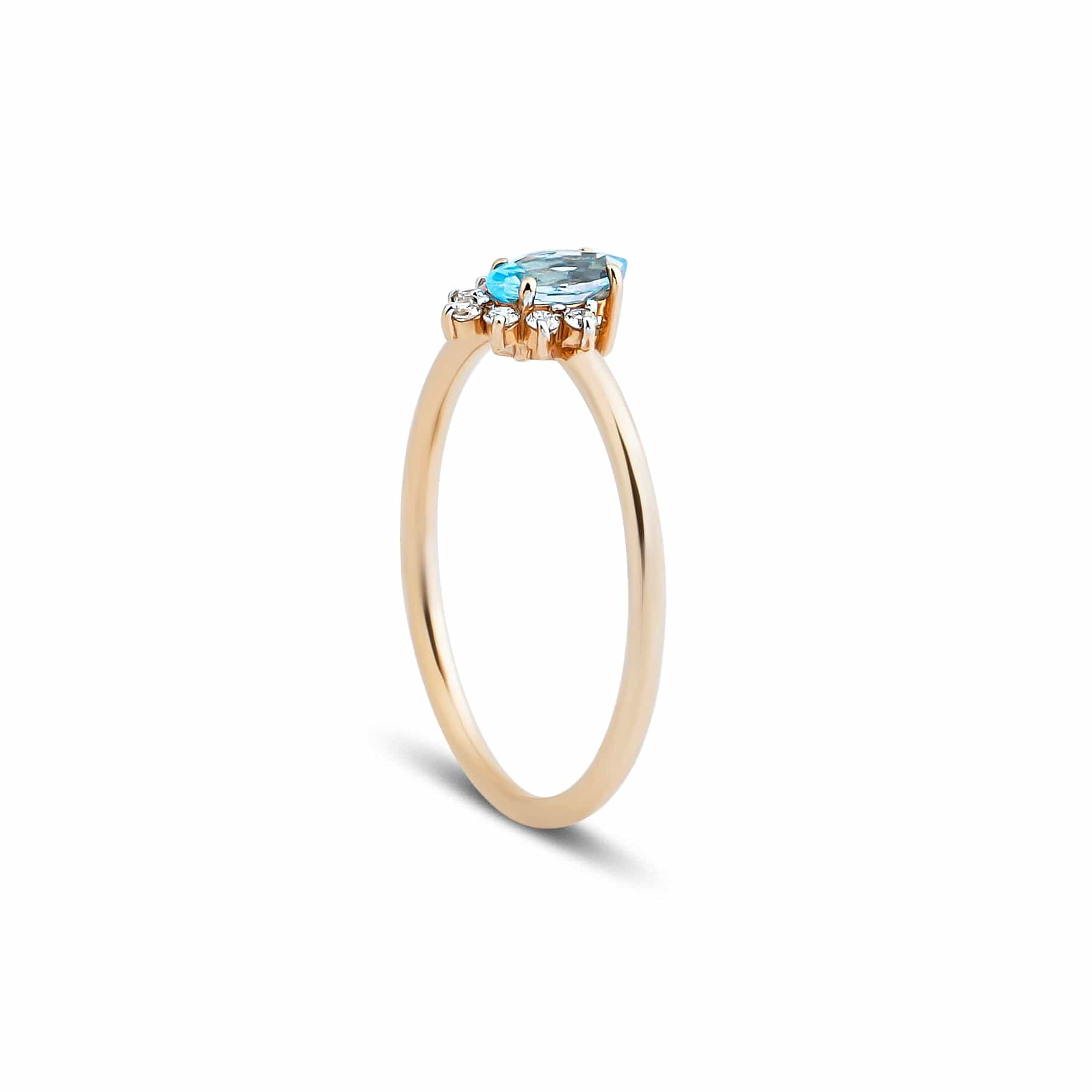 0.40 Karat Markiz Blue Topaz Pırlantalı Yüzük - RNF0310 | Renkli Taşlı Yüzükler | Ronaff Pırlanta | Tektaş Yüzük, Pırlanta Yüzük, Kolye, Küpe