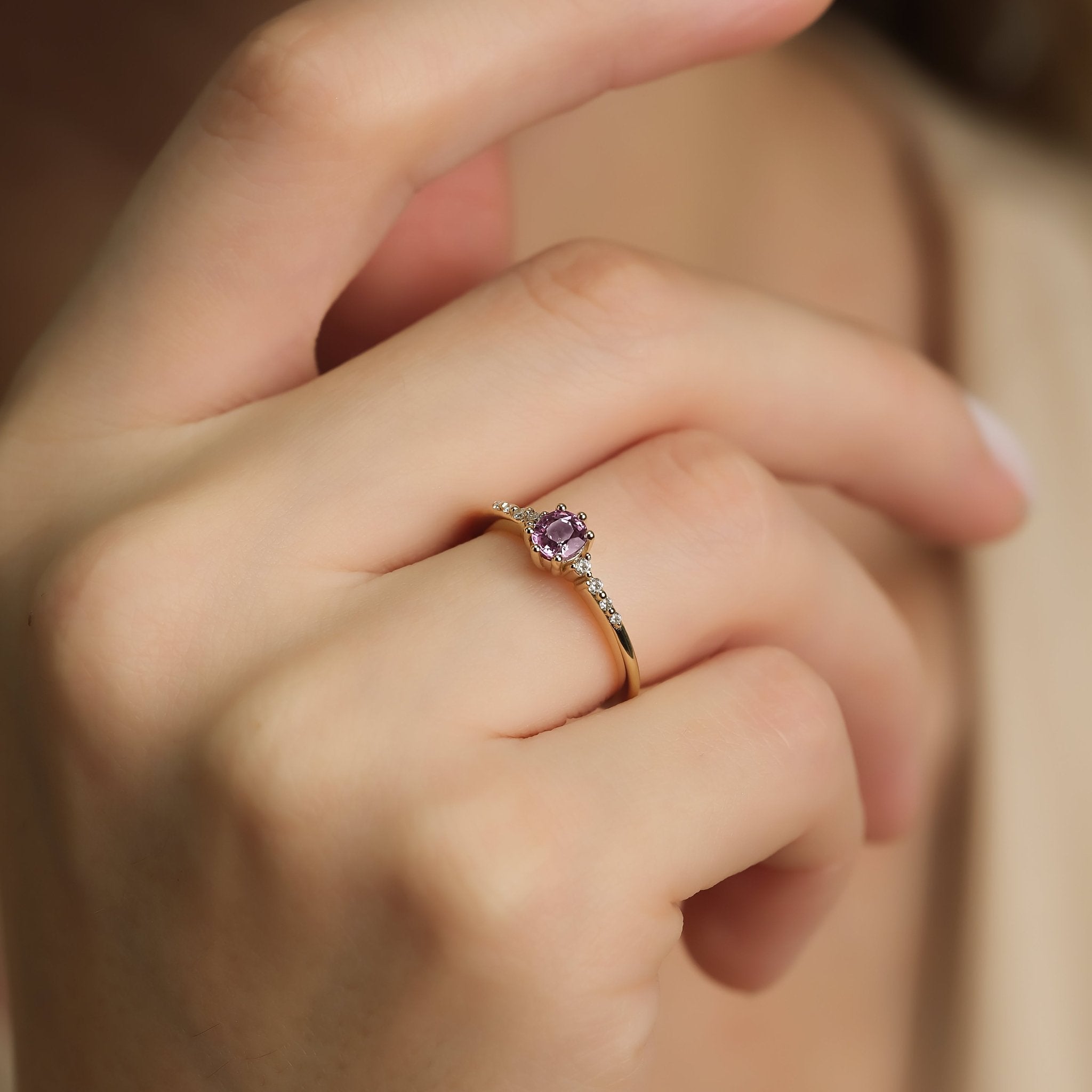 0.40 Karat Pembe Safir & 0.07 Pırlantalı Tasarım Yüzük - RNF0823 | Renkli Taşlı Yüzükler | Ronaff Pırlanta | Tektaş Yüzük, Pırlanta Yüzük, Kolye, Küpe