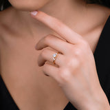 0.45 Karat Yuvarlak & 0.20 Karat Markiz Pırlantalı Özel Tasarım Vintage Pırlanta Yüzük - RNF0741 | Tektaş Pırlanta | Ronaff Pırlanta | Tektaş Yüzük, Pırlanta Yüzük, Kolye, Küpe